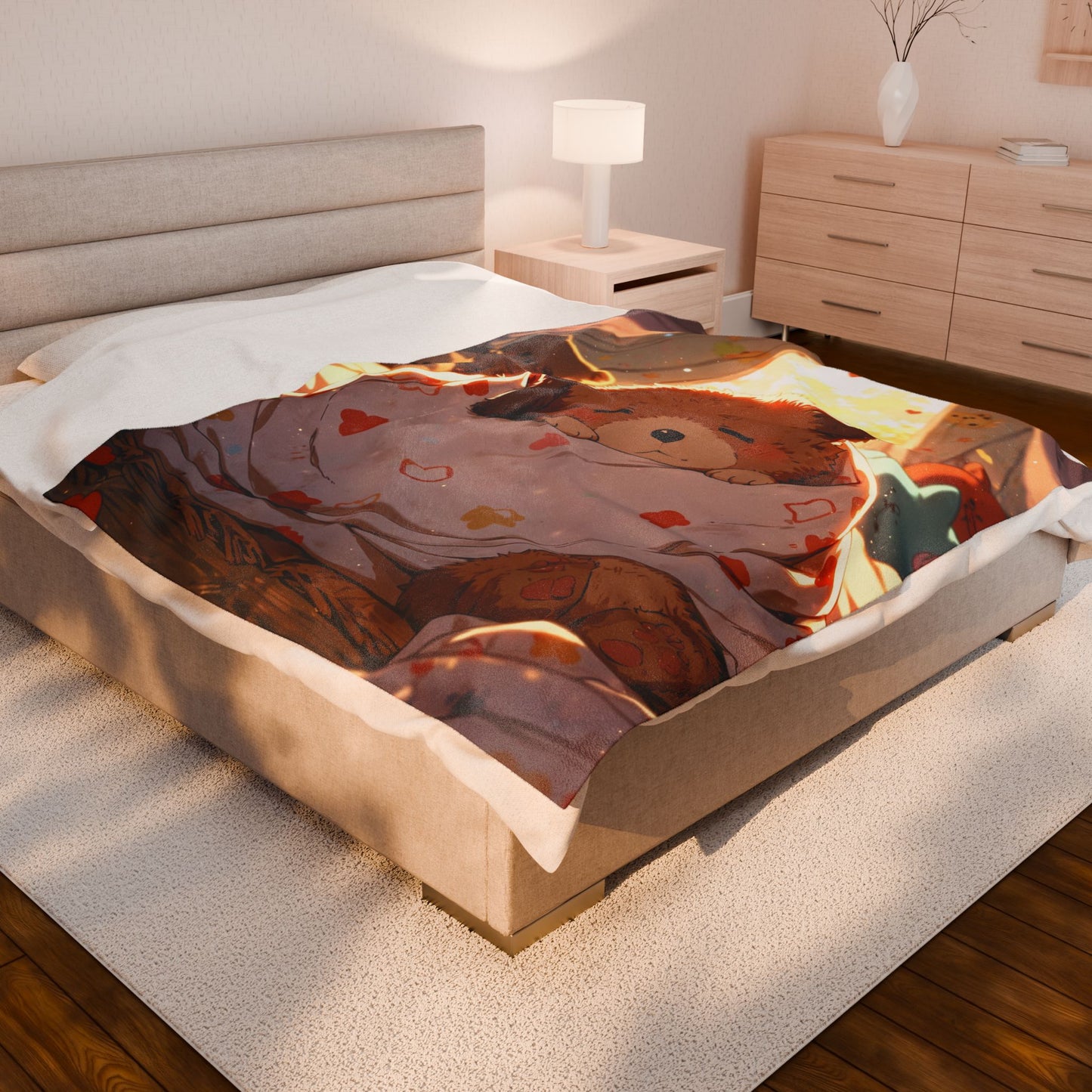 Anime Plush Blanket - Cozy Sleeping Puppy