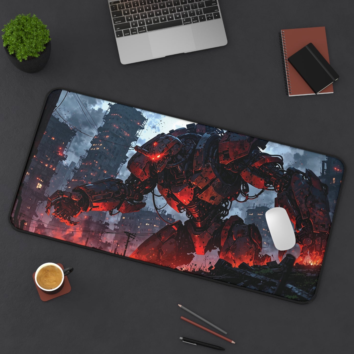 Anime Desk Mat - Cyberpunk Mech