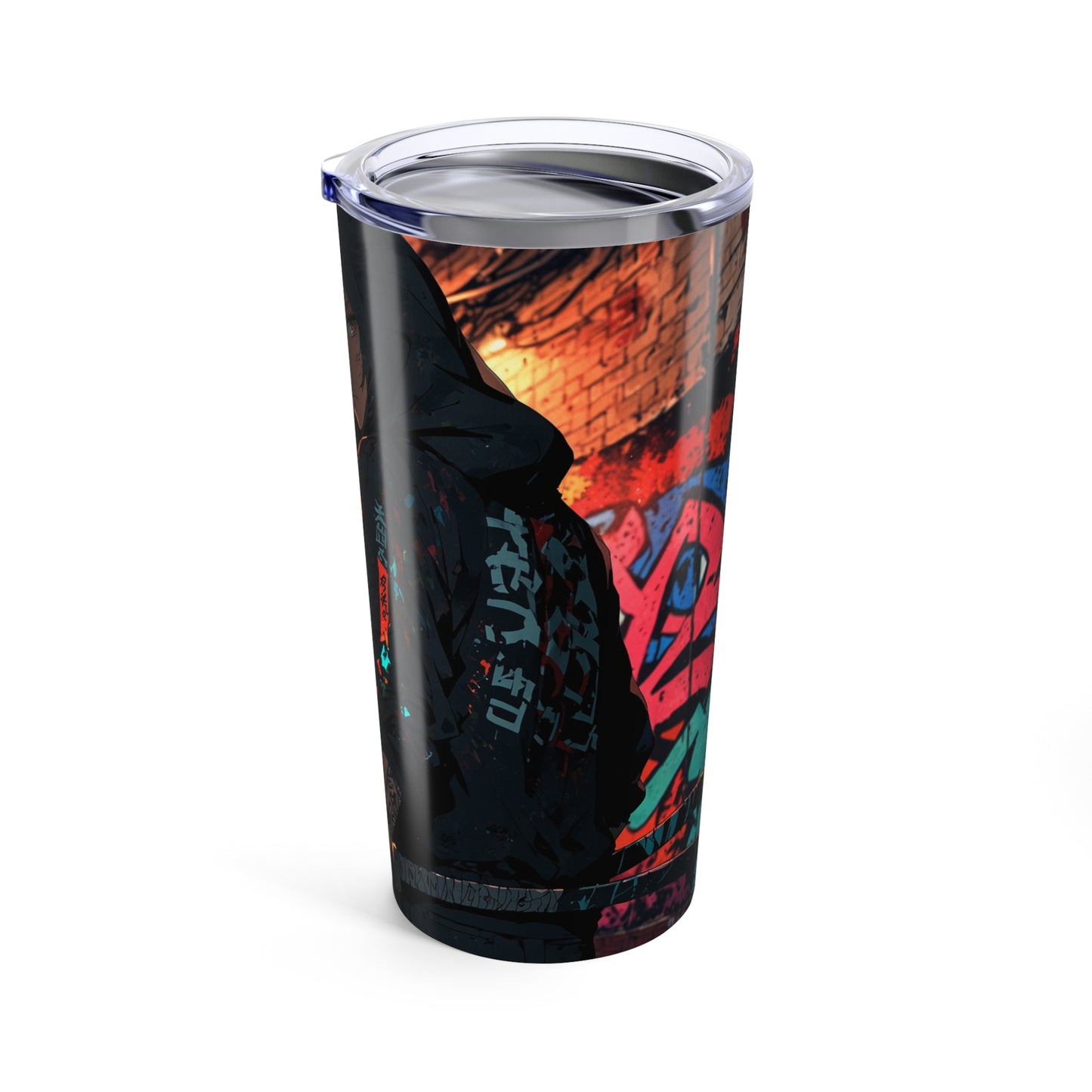 Tumbler 20oz - Amine Cyberpunk Graffiti Swordsman