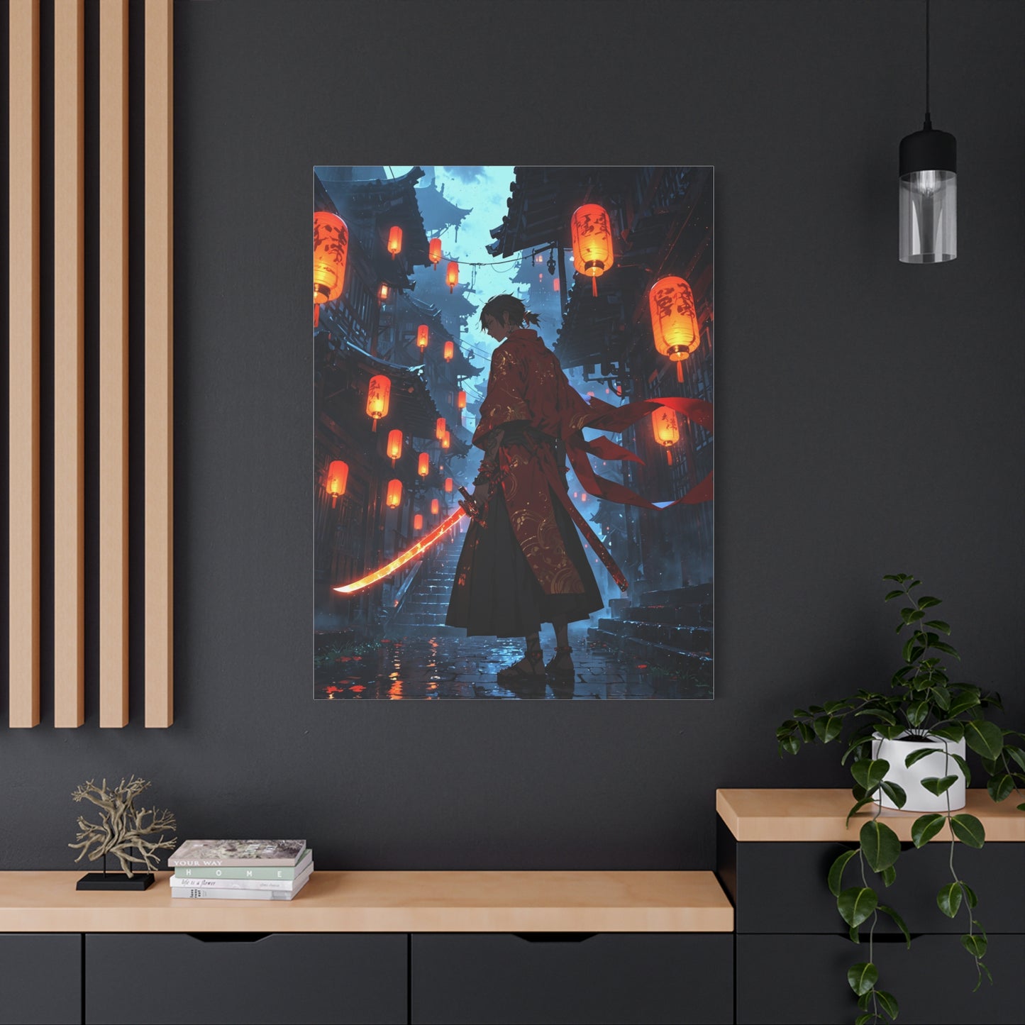 Anime Wall Canvas - Lantern Samurai