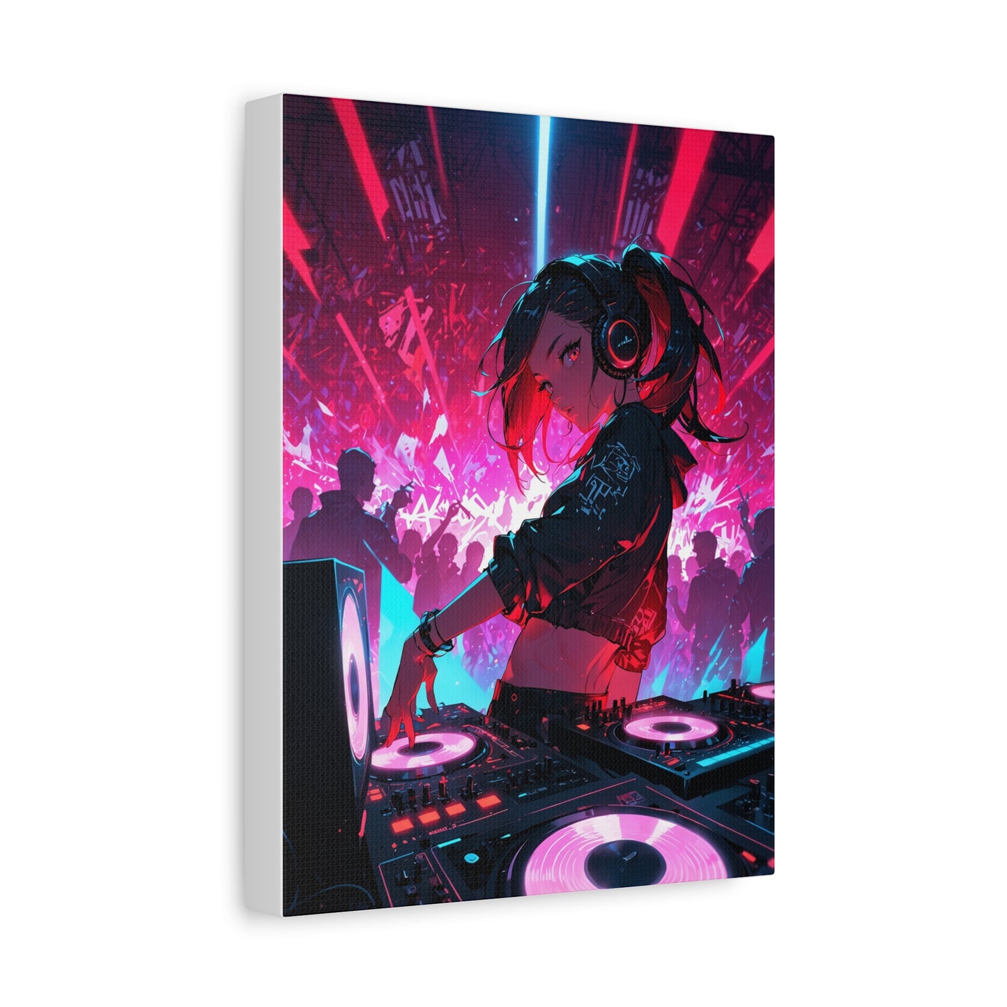 Anime Wall Canvas - Neon Cyberpunk DJ