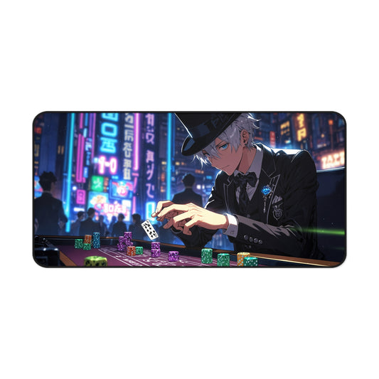 Anime Desk Mat - Cyberpunk Casino Magician
