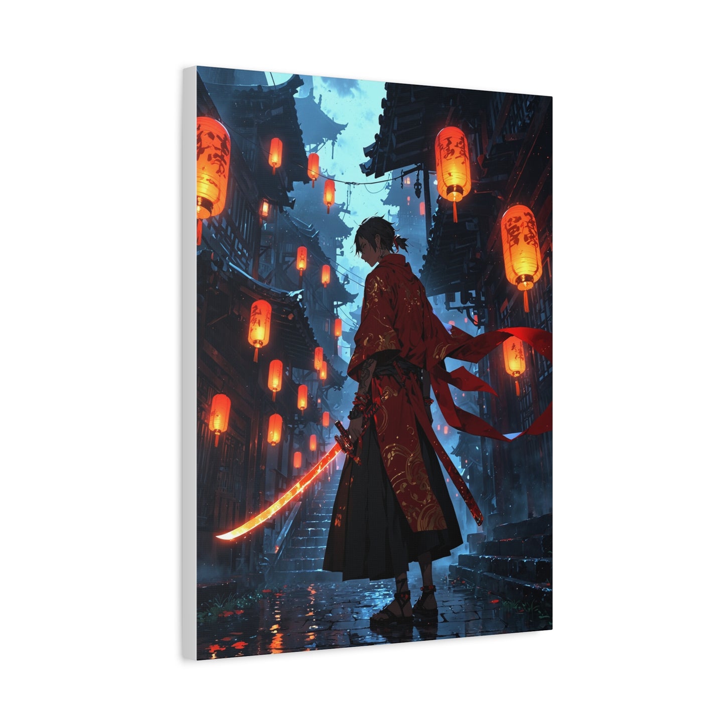 Anime Wall Canvas - Lantern Samurai