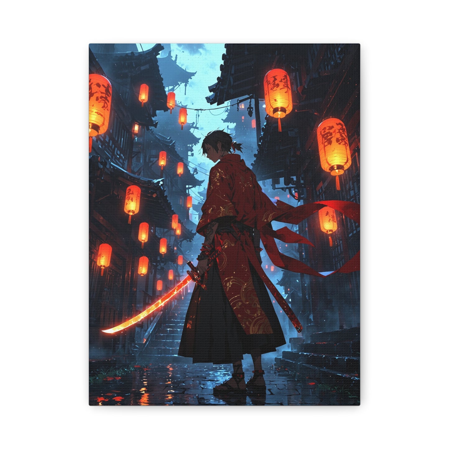 Anime Wall Canvas - Lantern Samurai