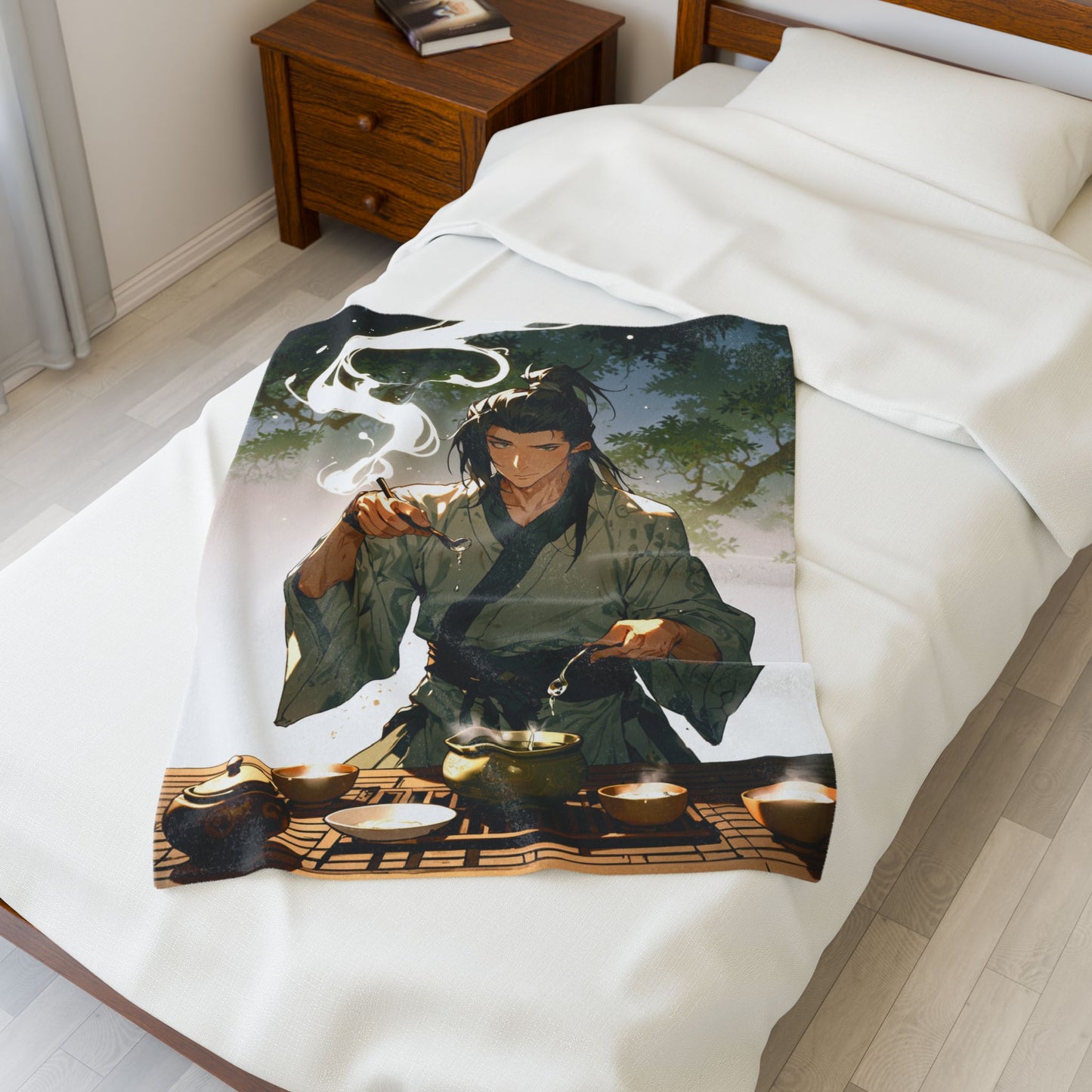 Anime Plush Blanket - Tranquil Tea Master