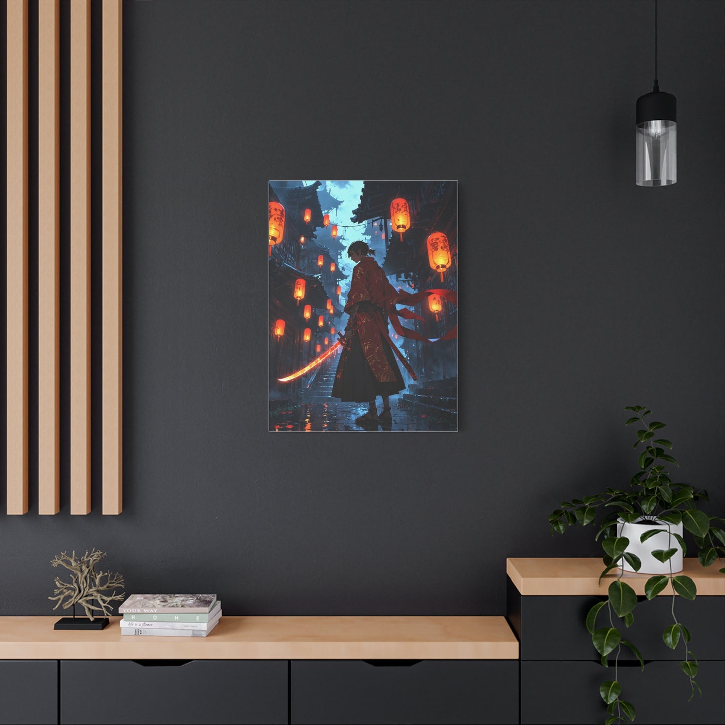 Anime Wall Canvas - Lantern Samurai