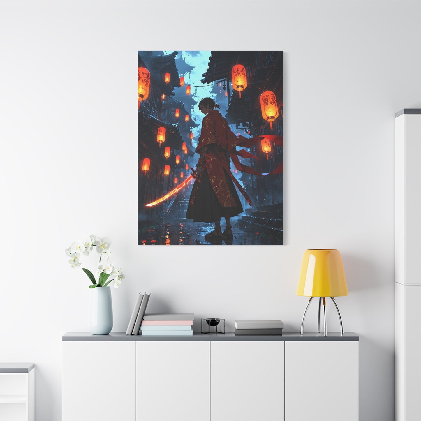 Anime Wall Canvas - Lantern Samurai