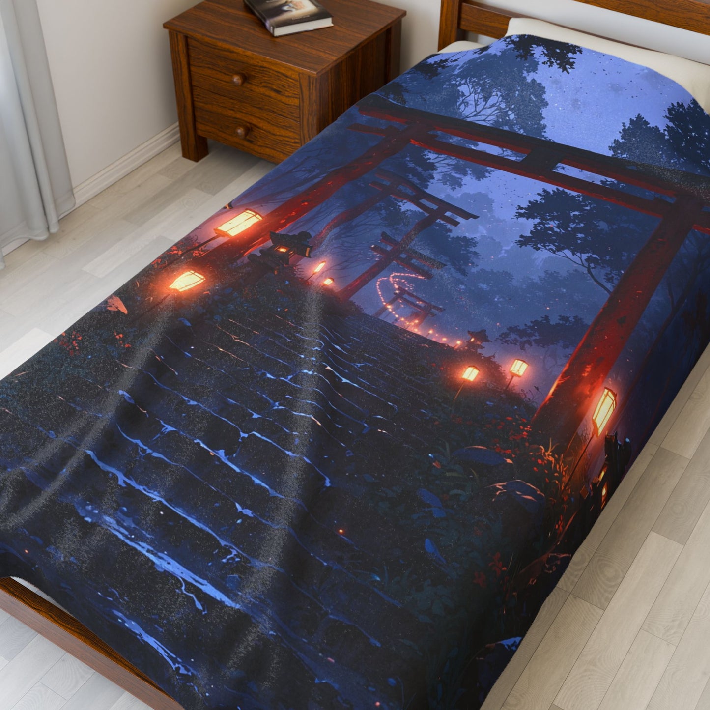 Anime Plush Blanket - Mystical Japanese Shrine
