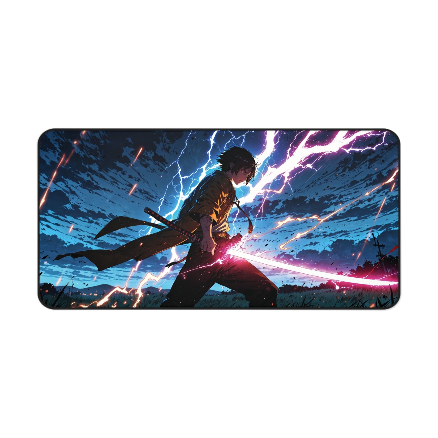 Anime Desk Mat - Samurai Thunder Warrior