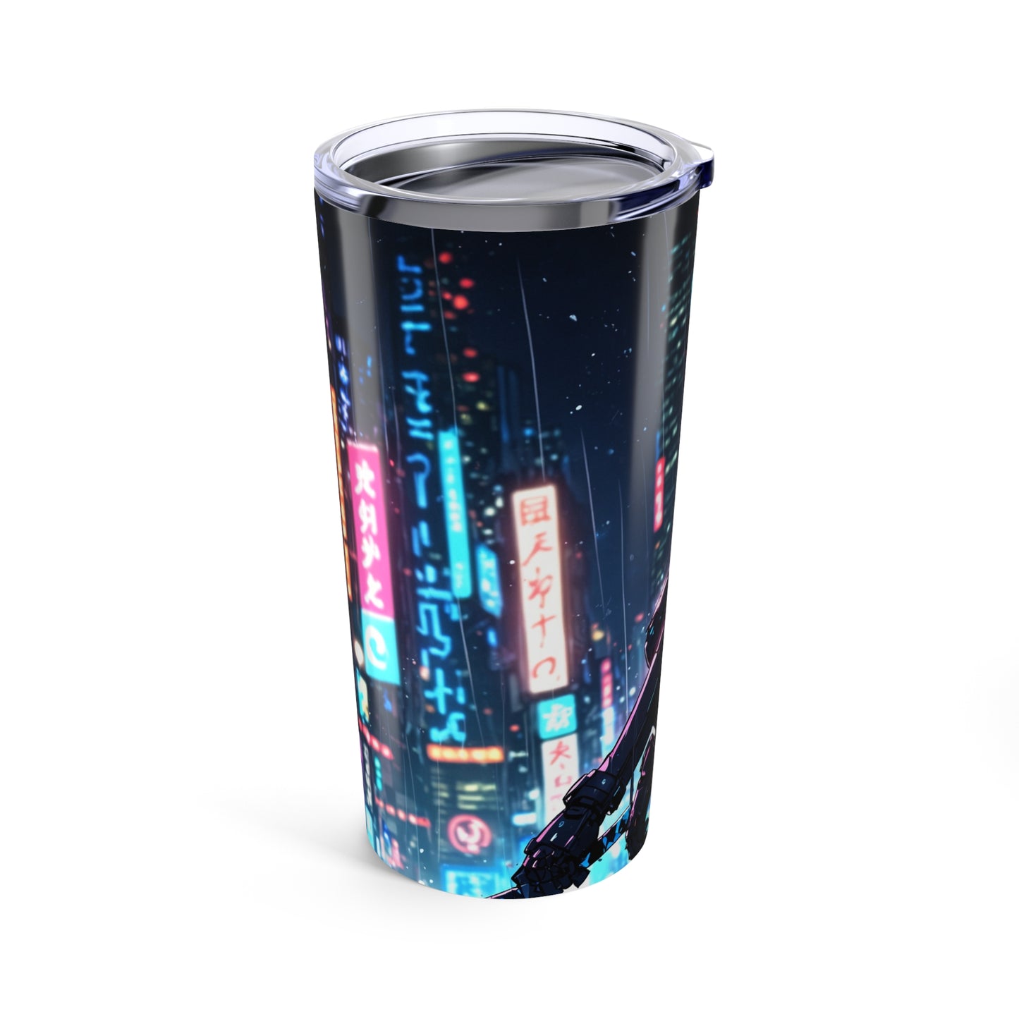 Tumbler 20oz - Anime Ninja with Futuristic Cybernetic Design
