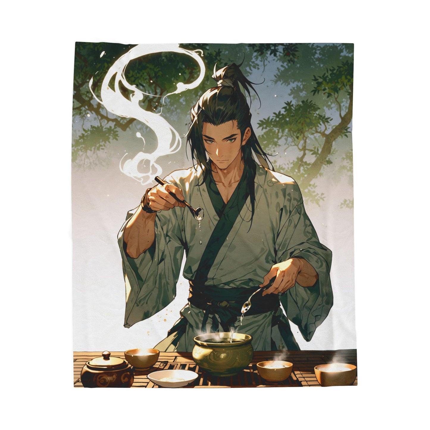 Anime Plush Blanket - Tranquil Tea Master