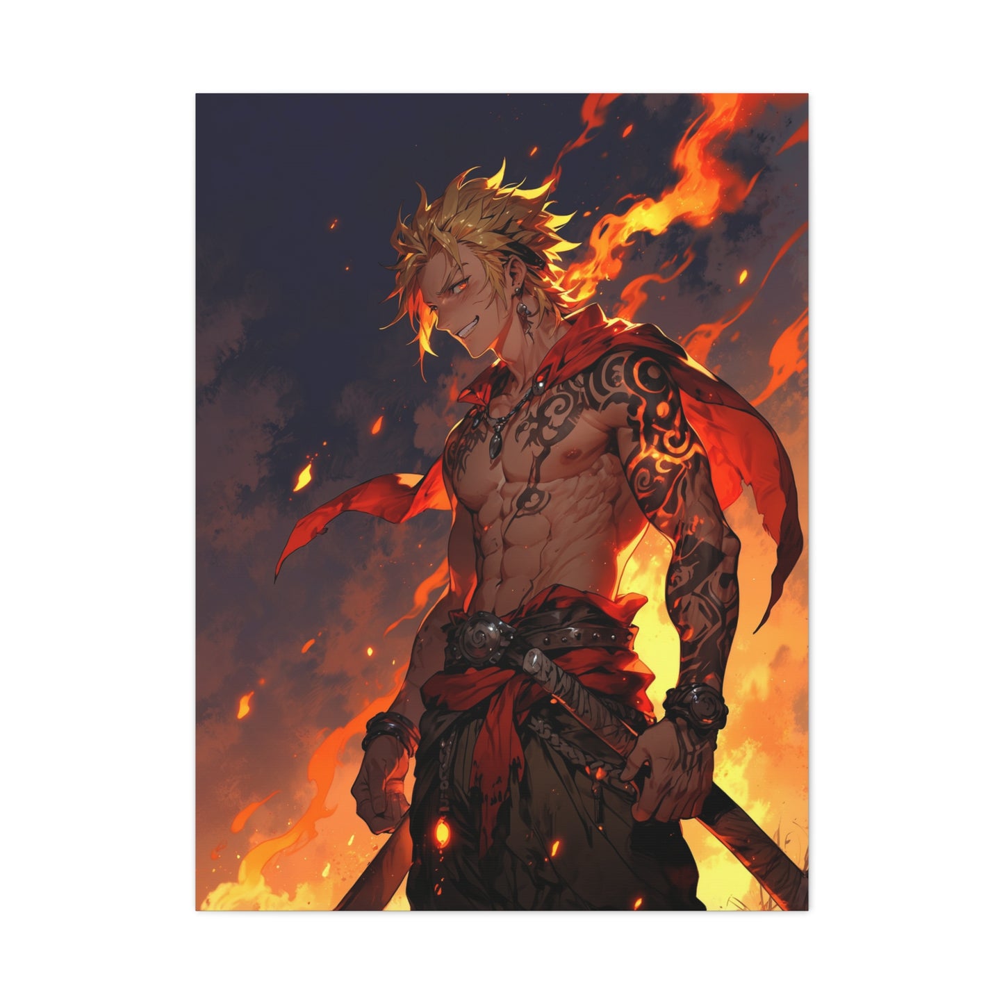 Anime Wall Canvas - Infernal Warrior
