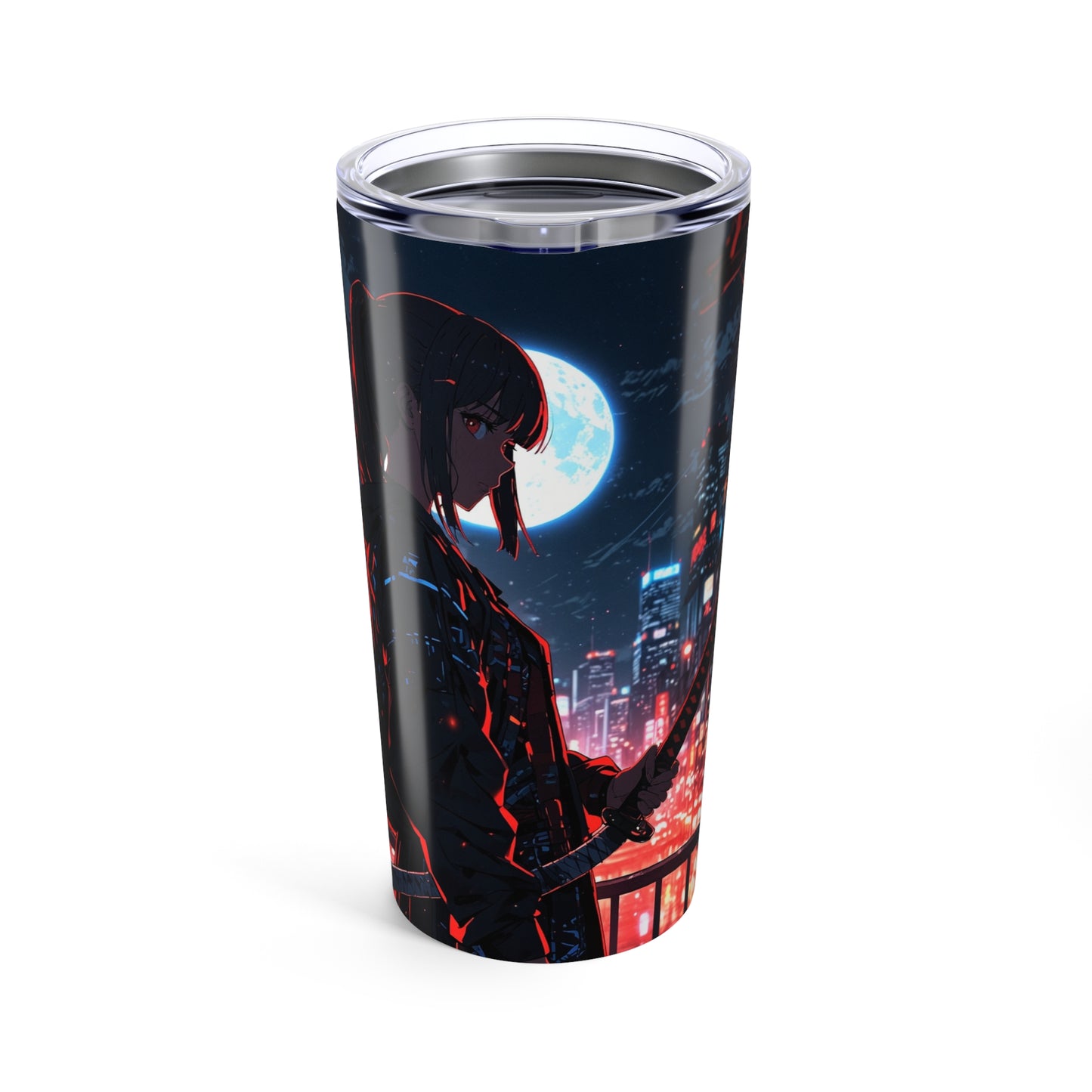 Tumbler 20oz - Cyberpunk Anime Samurai Girl
