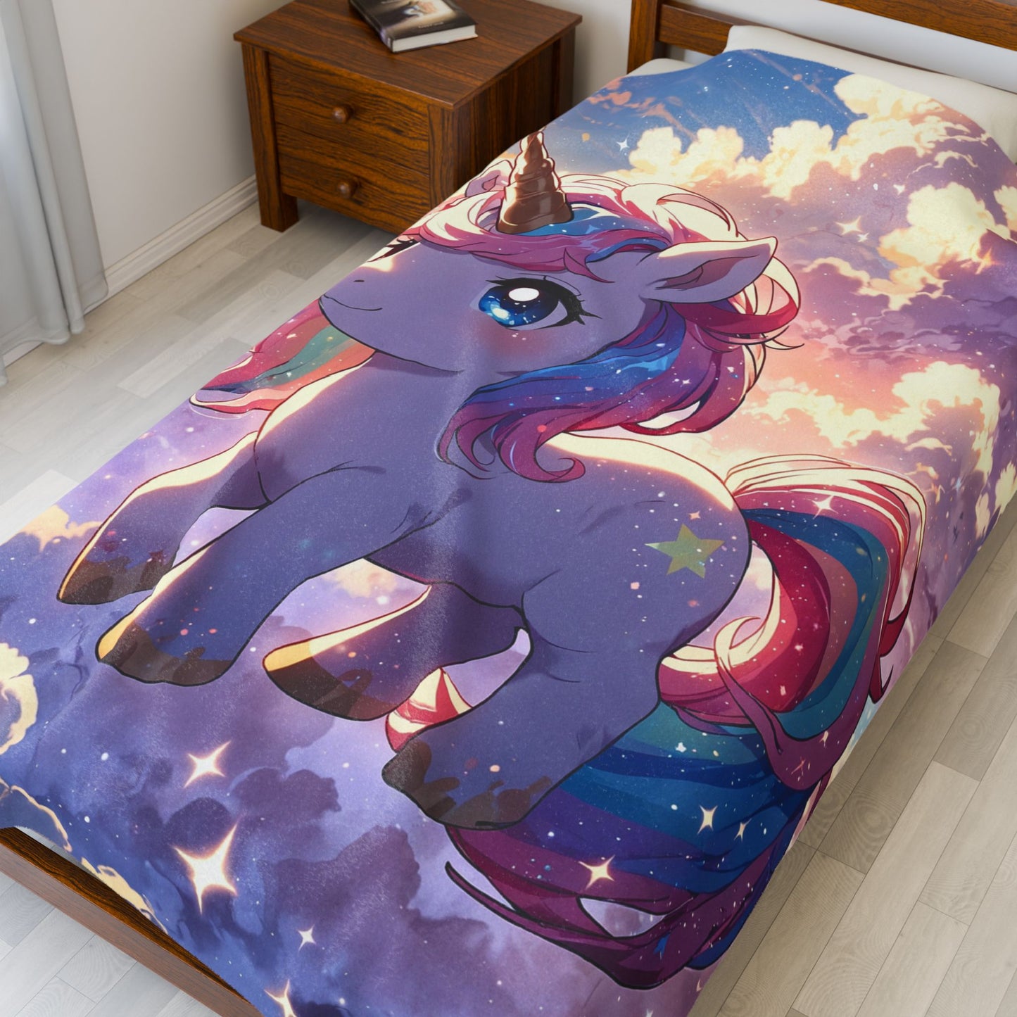 Anime Plush Blanket - Magical Unicorn