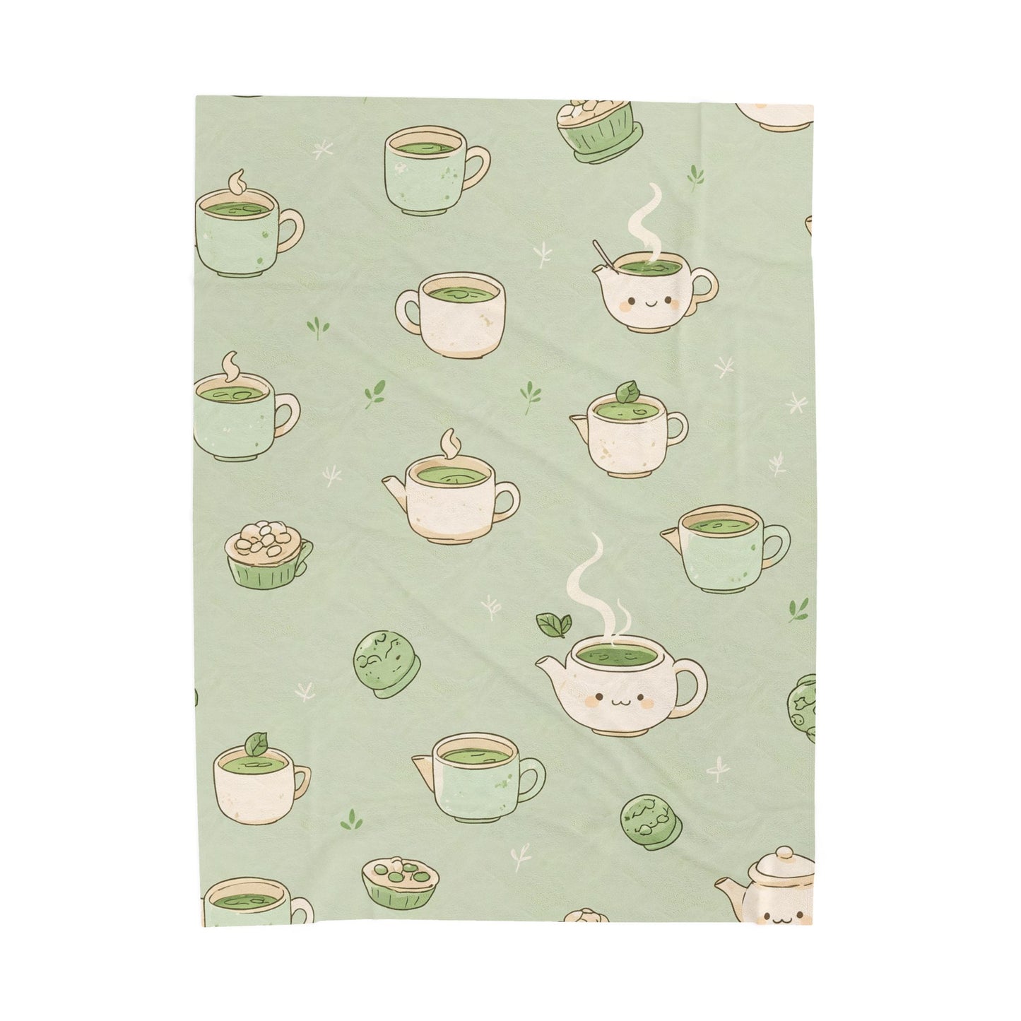Anime Plush Blanket - Kawaii Matcha Tea