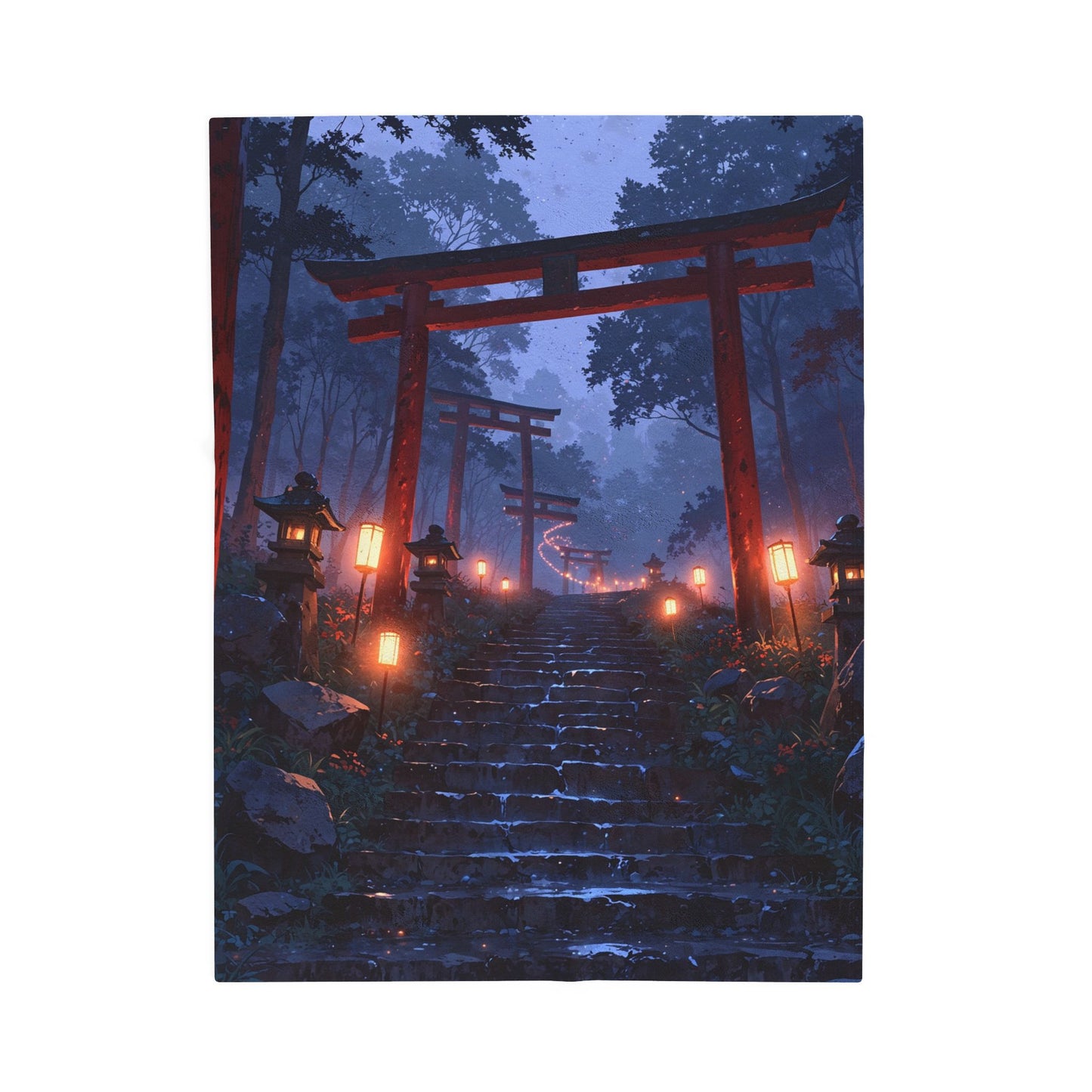Anime Plush Blanket - Mystical Japanese Shrine