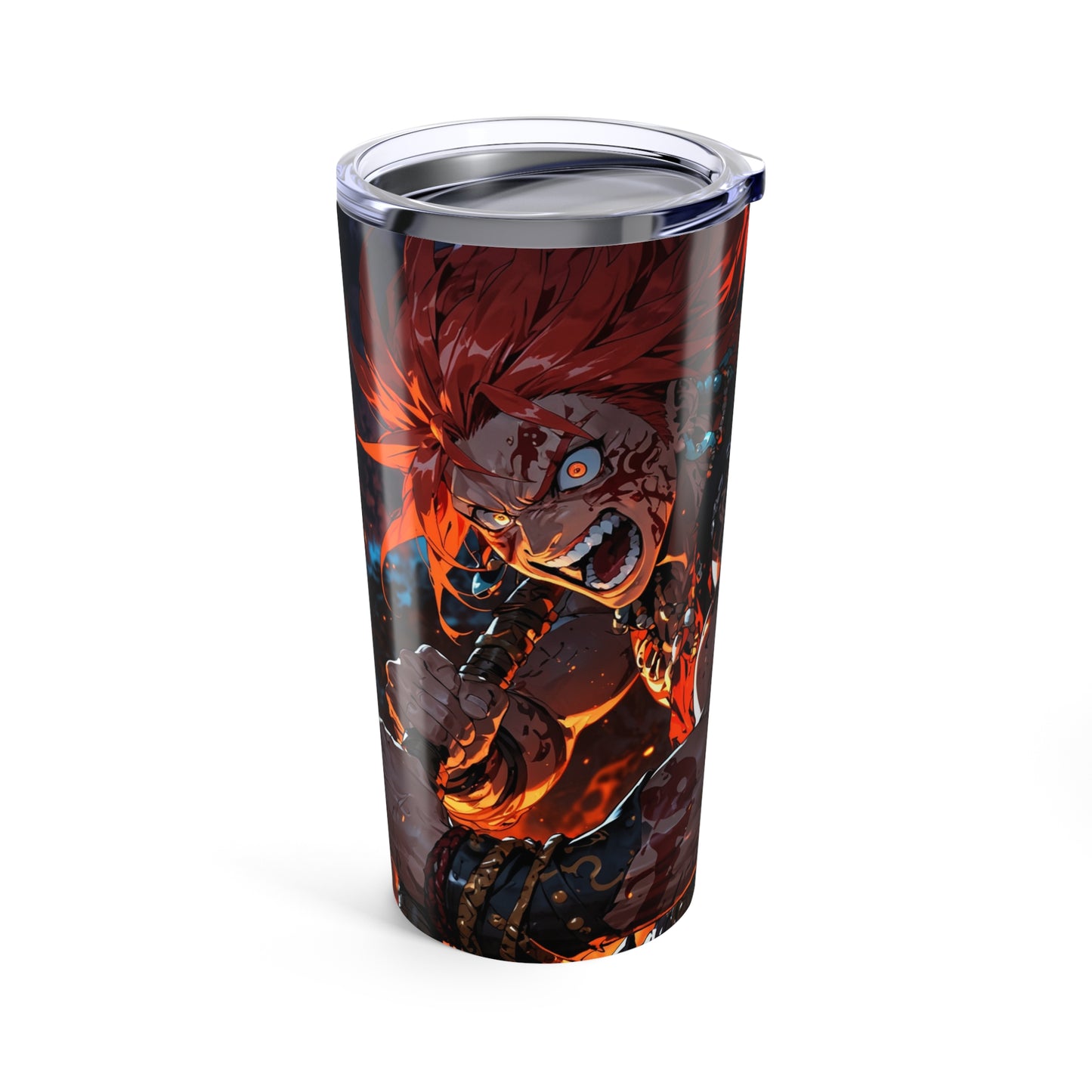 Tumbler 20oz - Anime Pirate Warrior with Flaming Red Hair