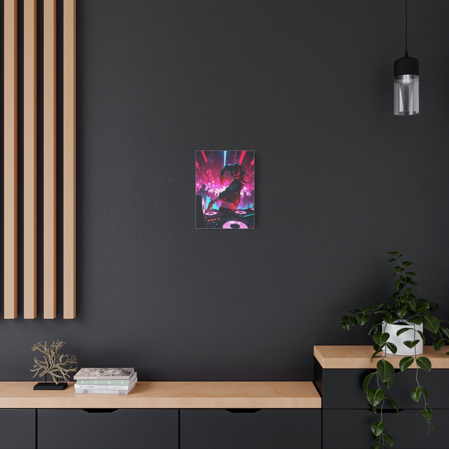 Anime Wall Canvas - Neon Cyberpunk DJ