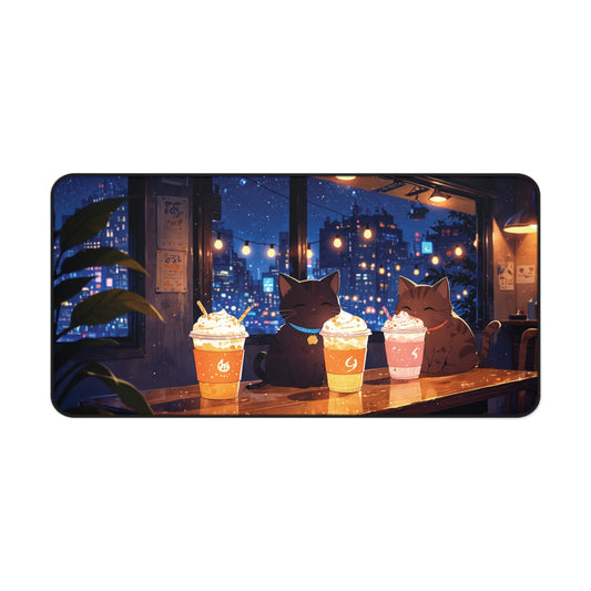 Anime Desk Mat - Cute Cat Cafe