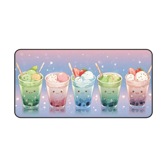Anime Desk Mat - Boba Tea & Ice Cream