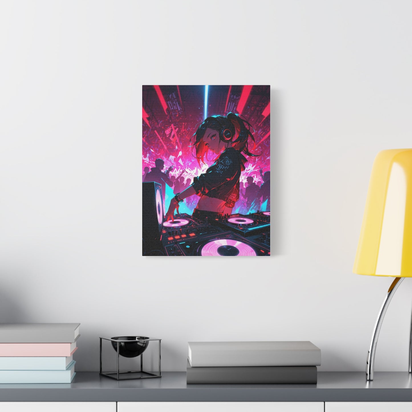 Anime Wall Canvas - Neon Cyberpunk DJ