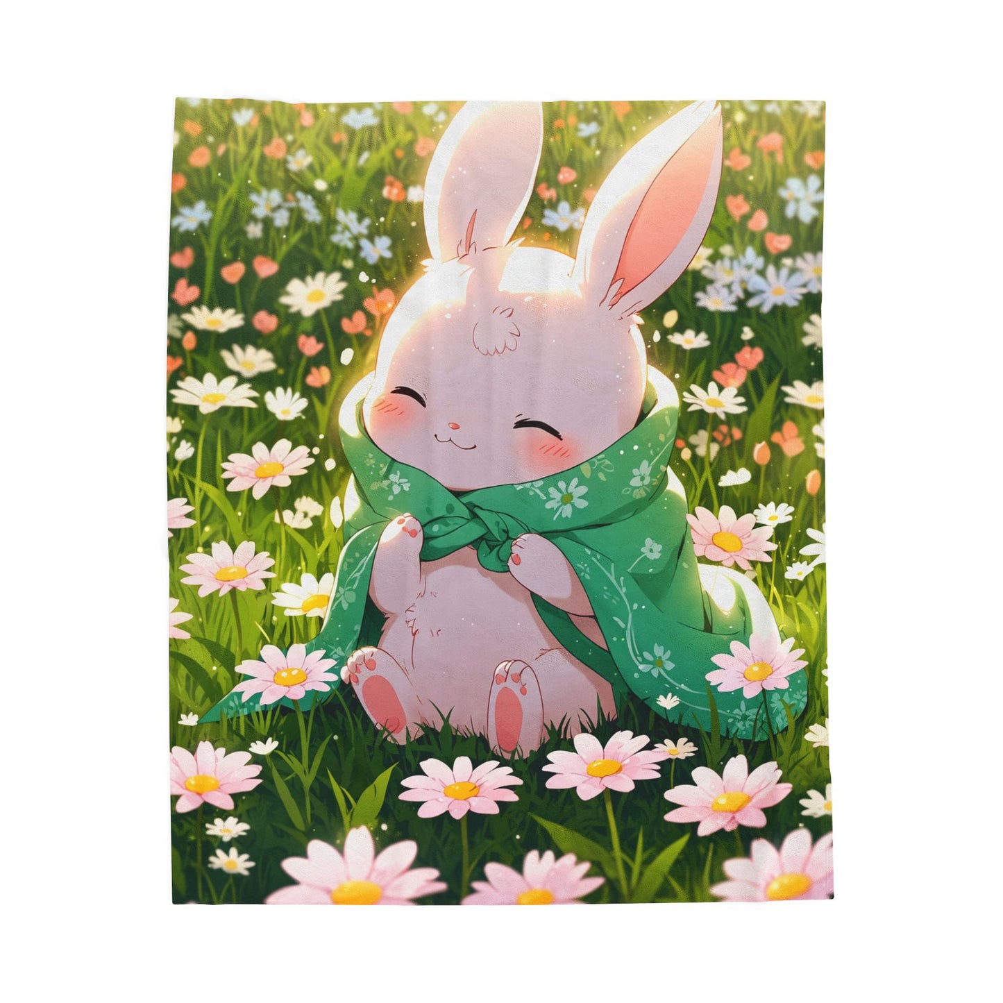 Anime Plush Blanket - Cozy Kawaii Bunny