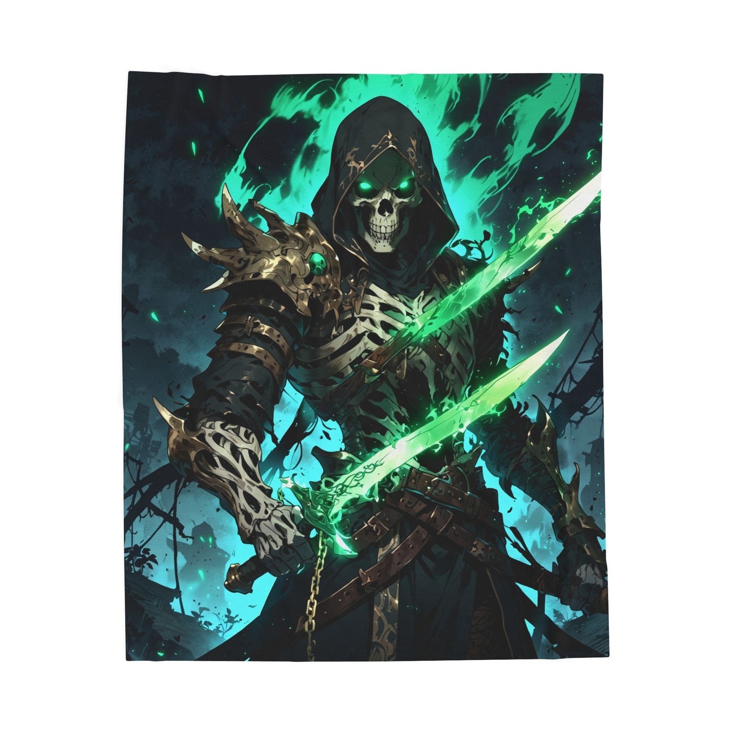 Anime Plush Blanket - Undead Skeleton Warrior