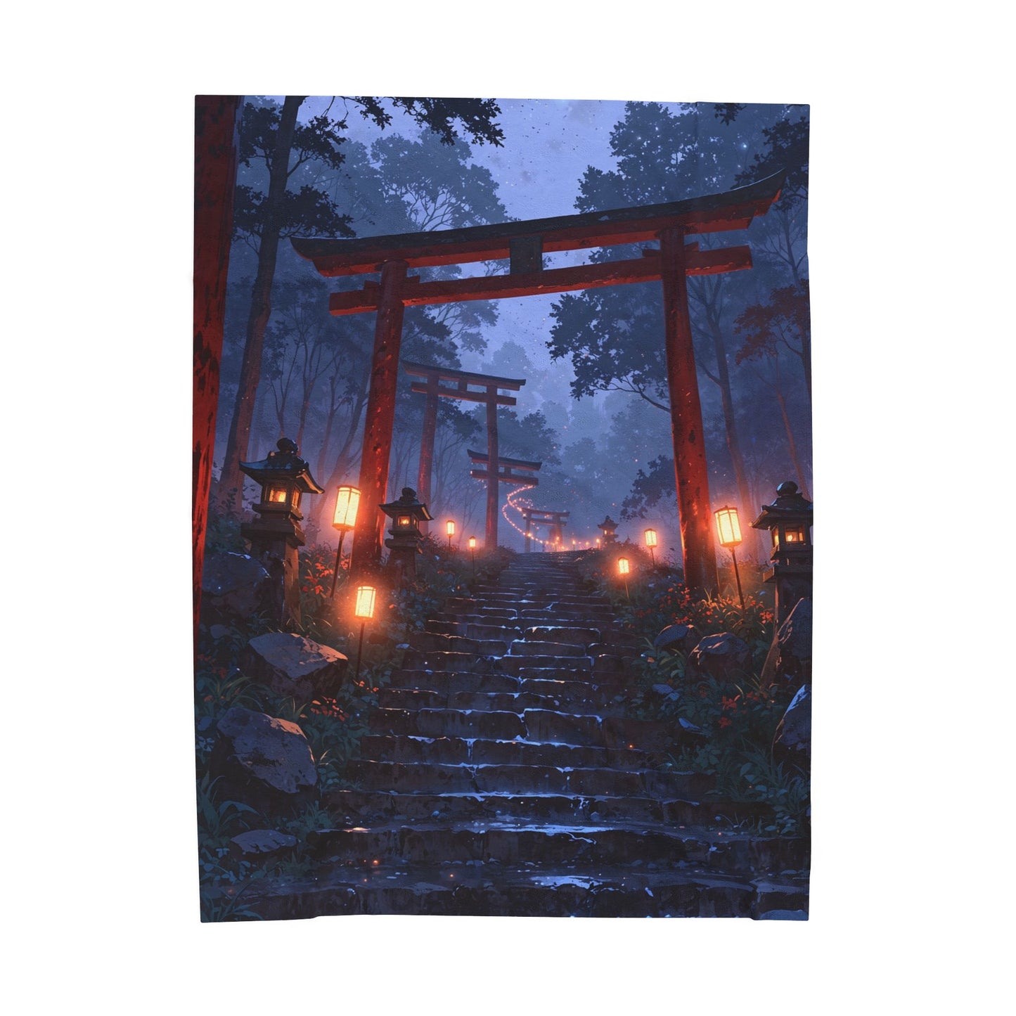 Anime Plush Blanket - Mystical Japanese Shrine