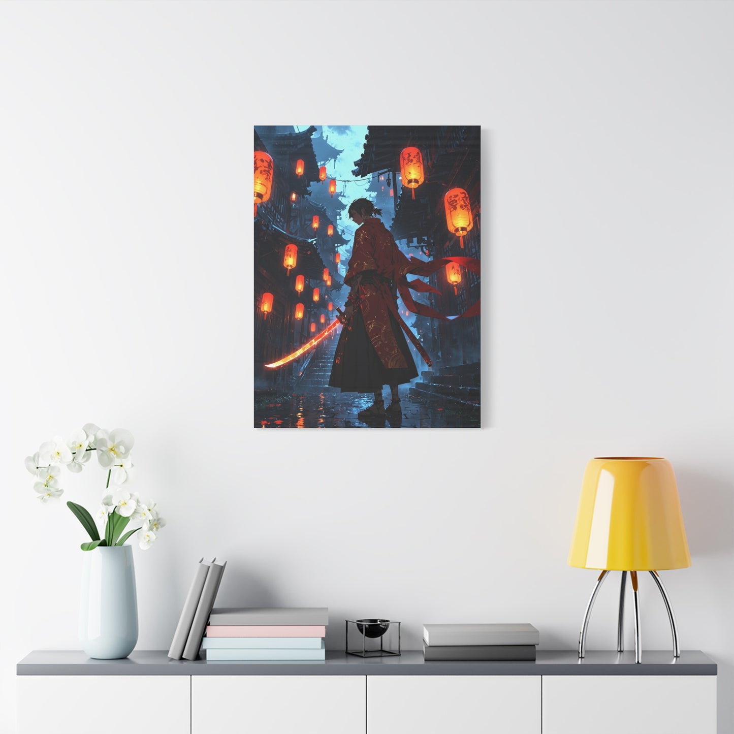 Anime Wall Canvas - Lantern Samurai