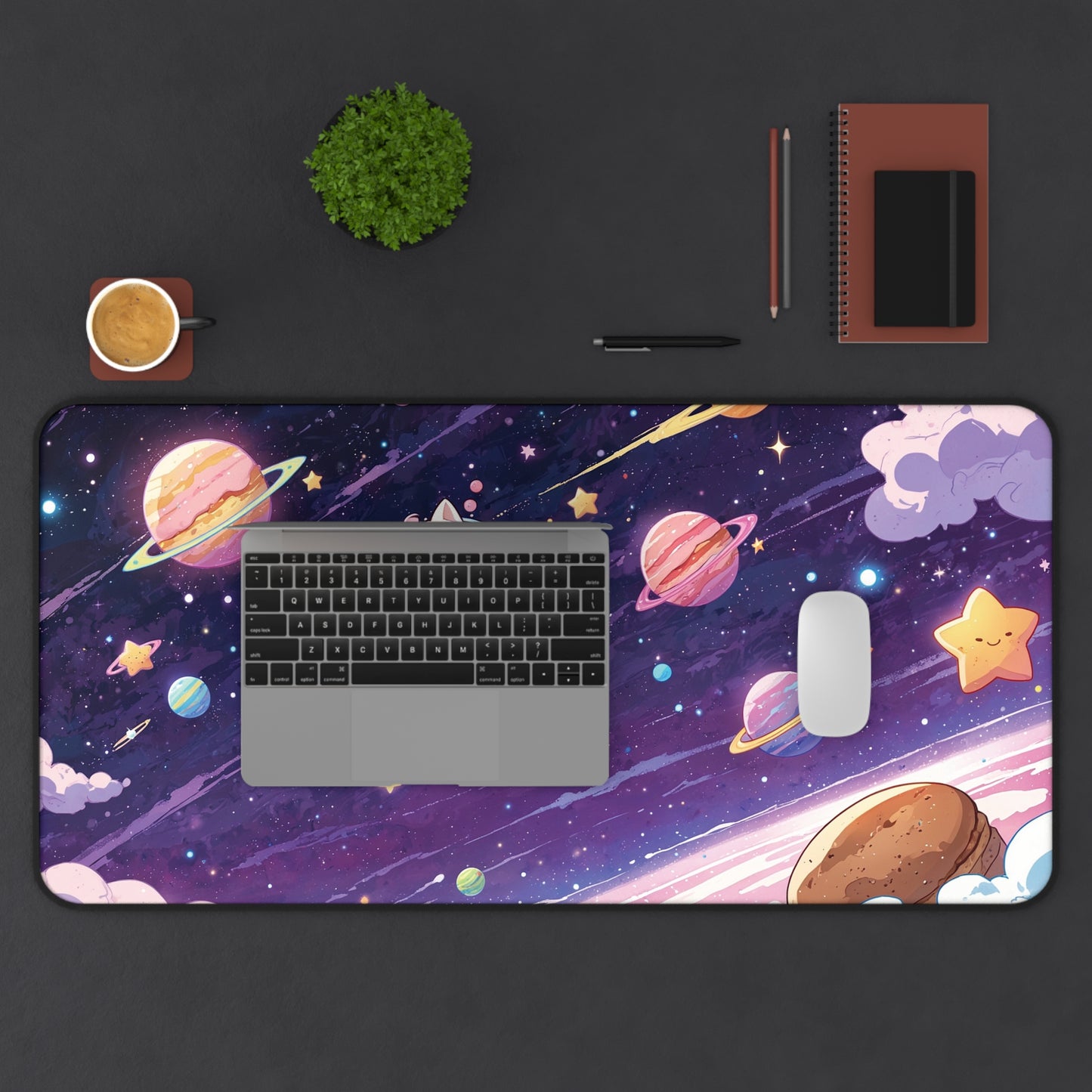 Anime Desk Mat - Cosmic Kitten in Space
