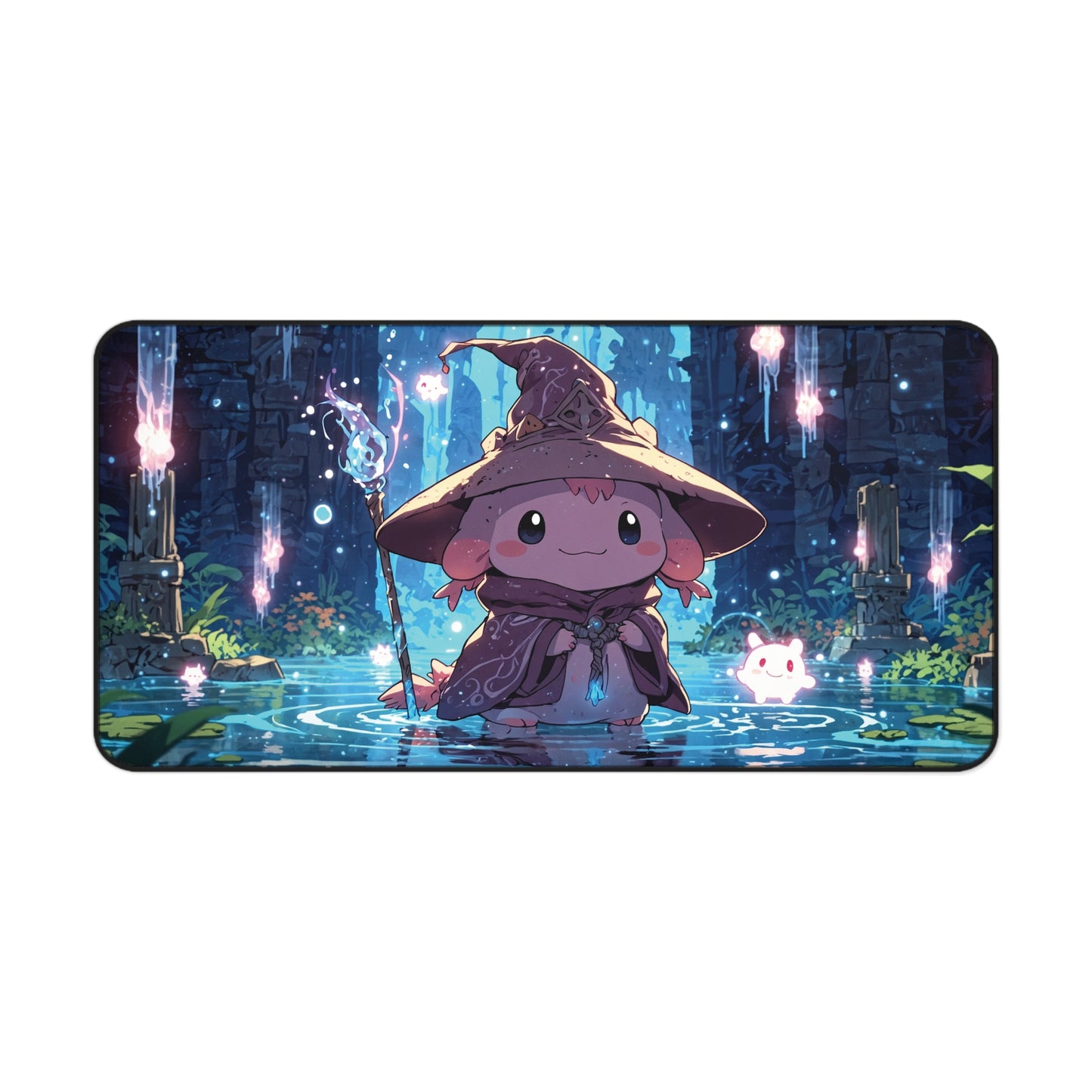 Anime Desk Mat - Mystical Axolotl Mage
