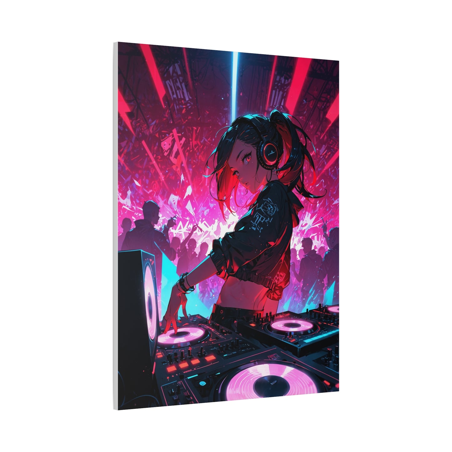 Anime Wall Canvas - Neon Cyberpunk DJ