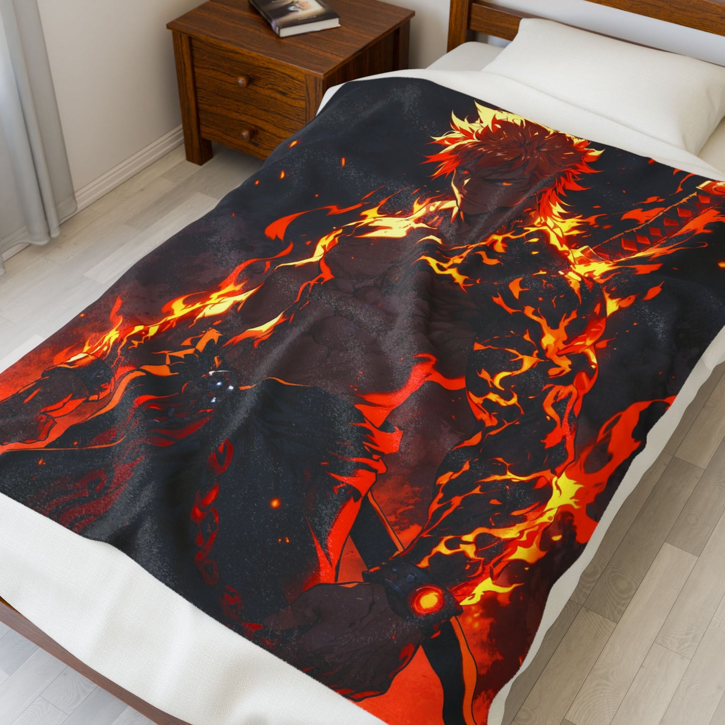 Anime Plush Blanket - Blazing Warrior