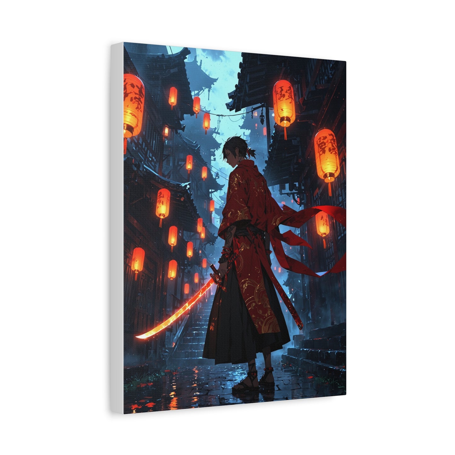 Anime Wall Canvas - Lantern Samurai