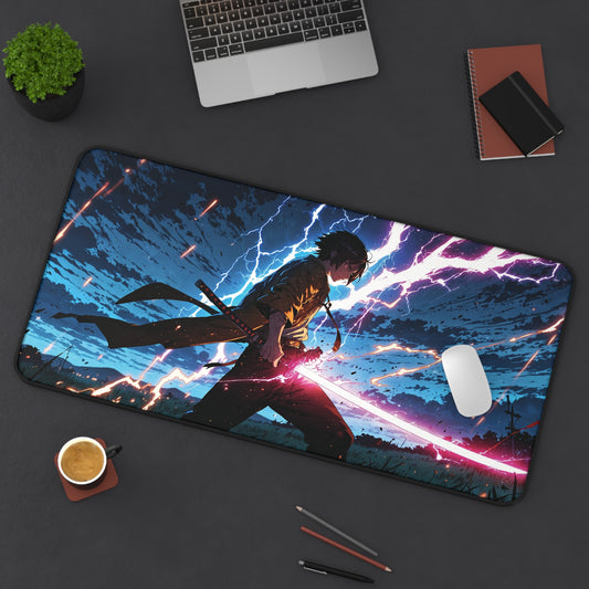 Anime Desk Mat - Samurai Thunder Warrior