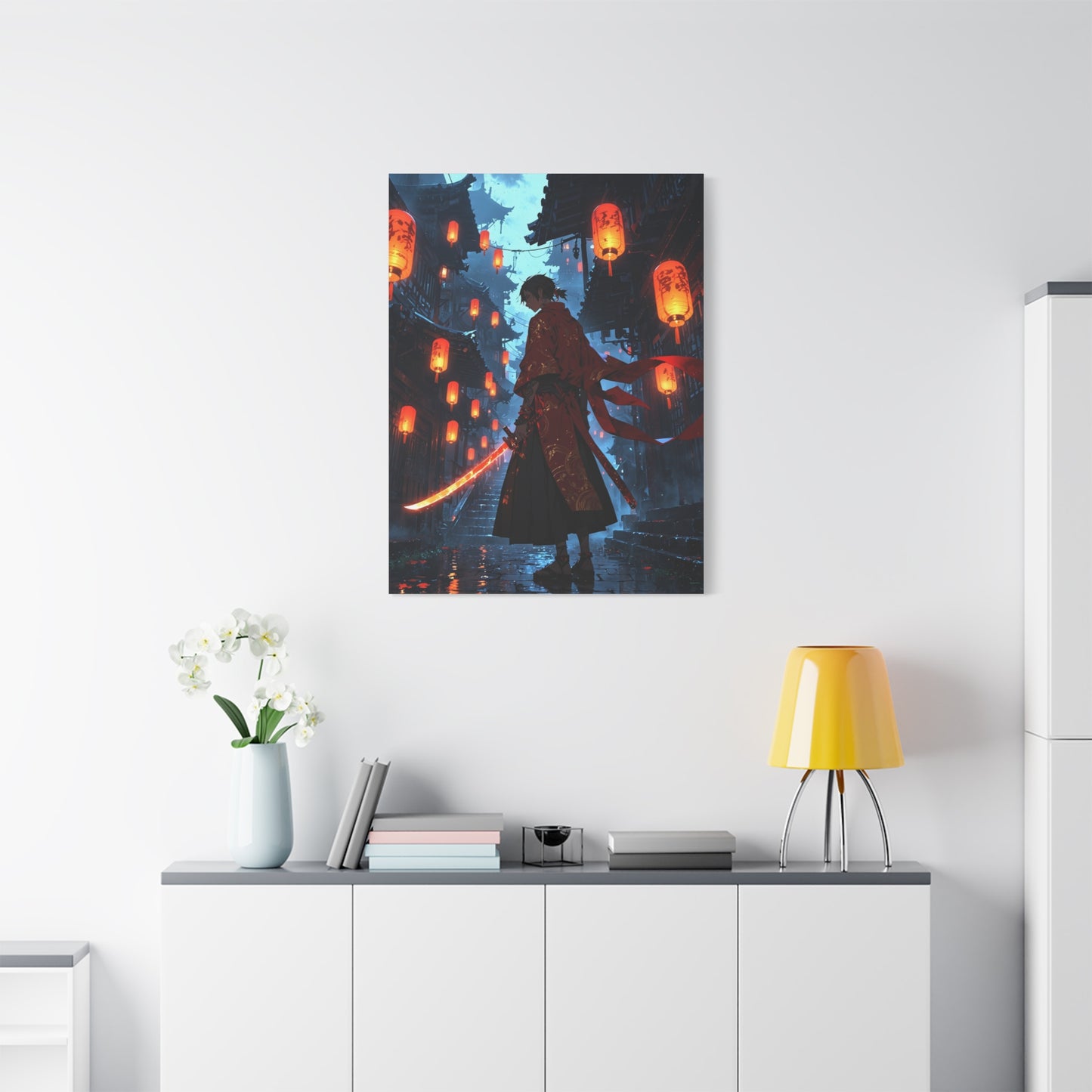 Anime Wall Canvas - Lantern Samurai