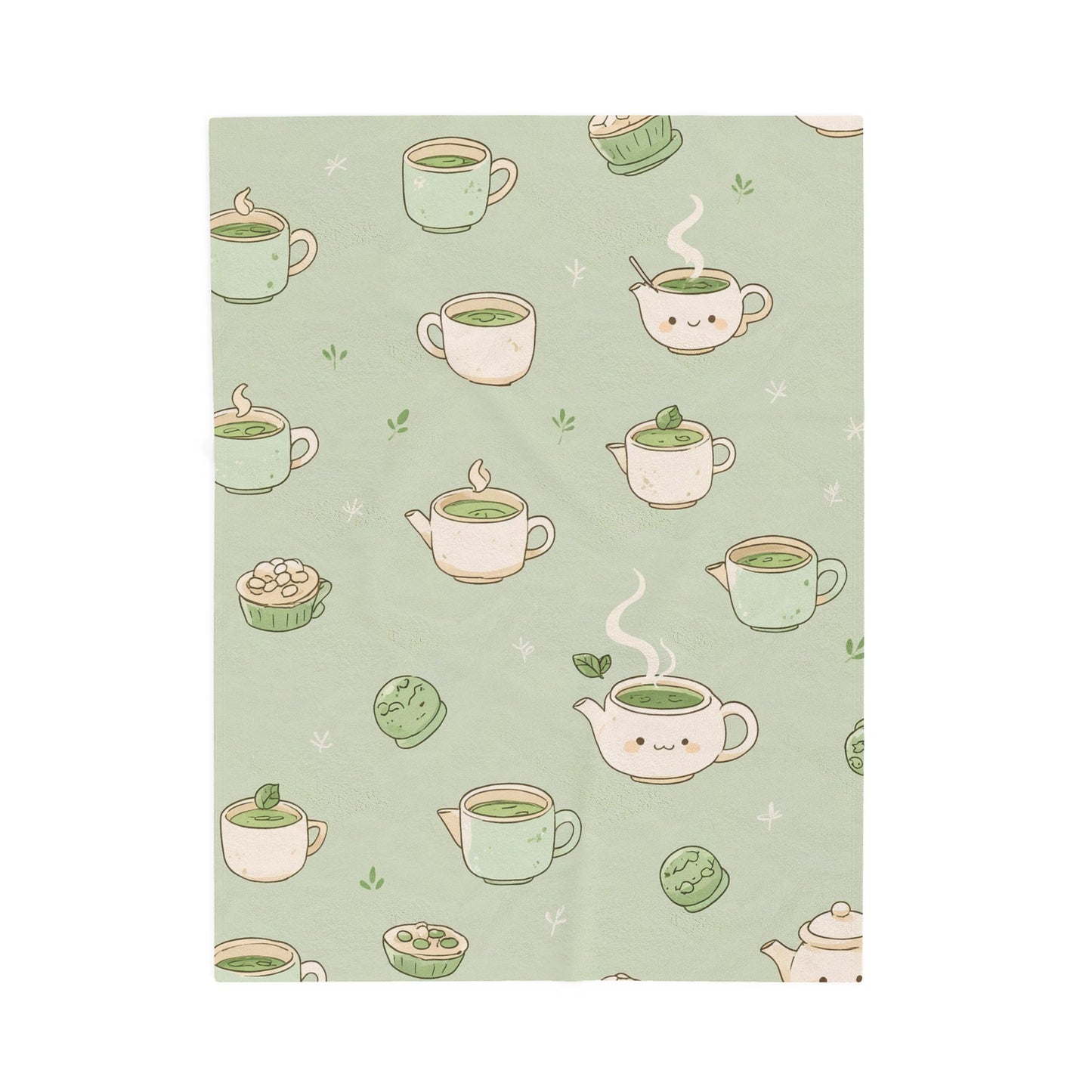 Anime Plush Blanket - Kawaii Matcha Tea