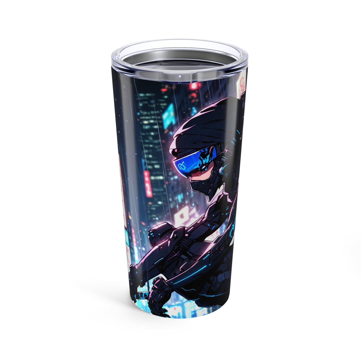 Tumbler 20oz - Anime Ninja with Futuristic Cybernetic Design