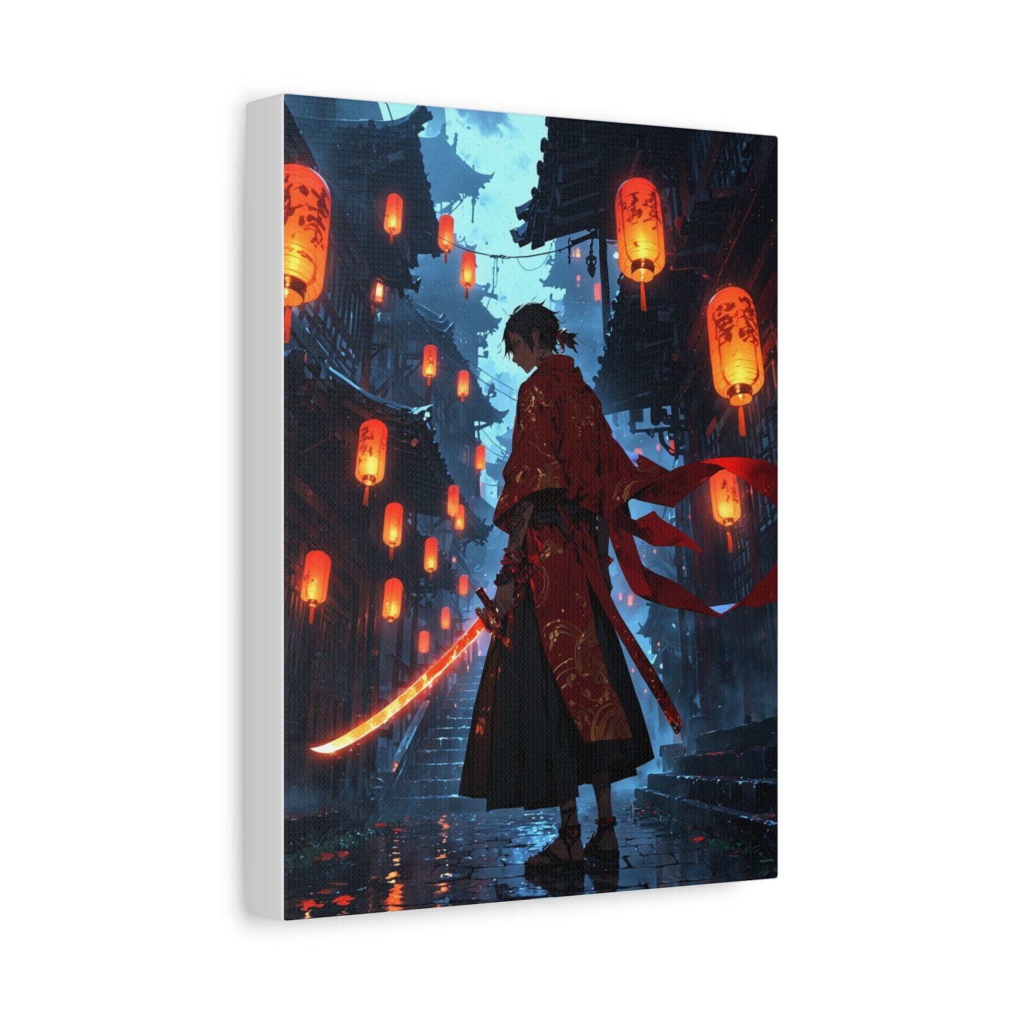 Anime Wall Canvas - Lantern Samurai