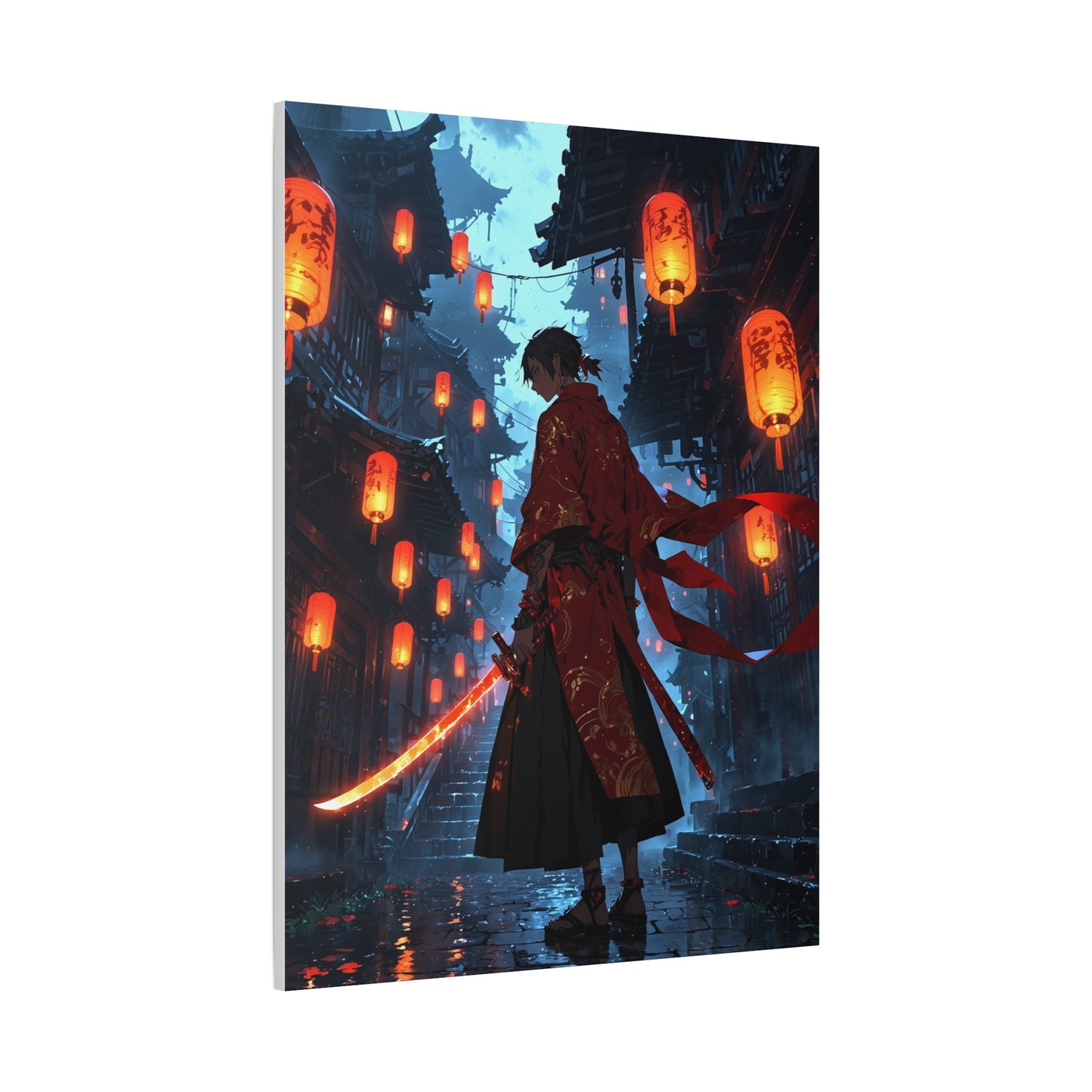 Anime Wall Canvas - Lantern Samurai