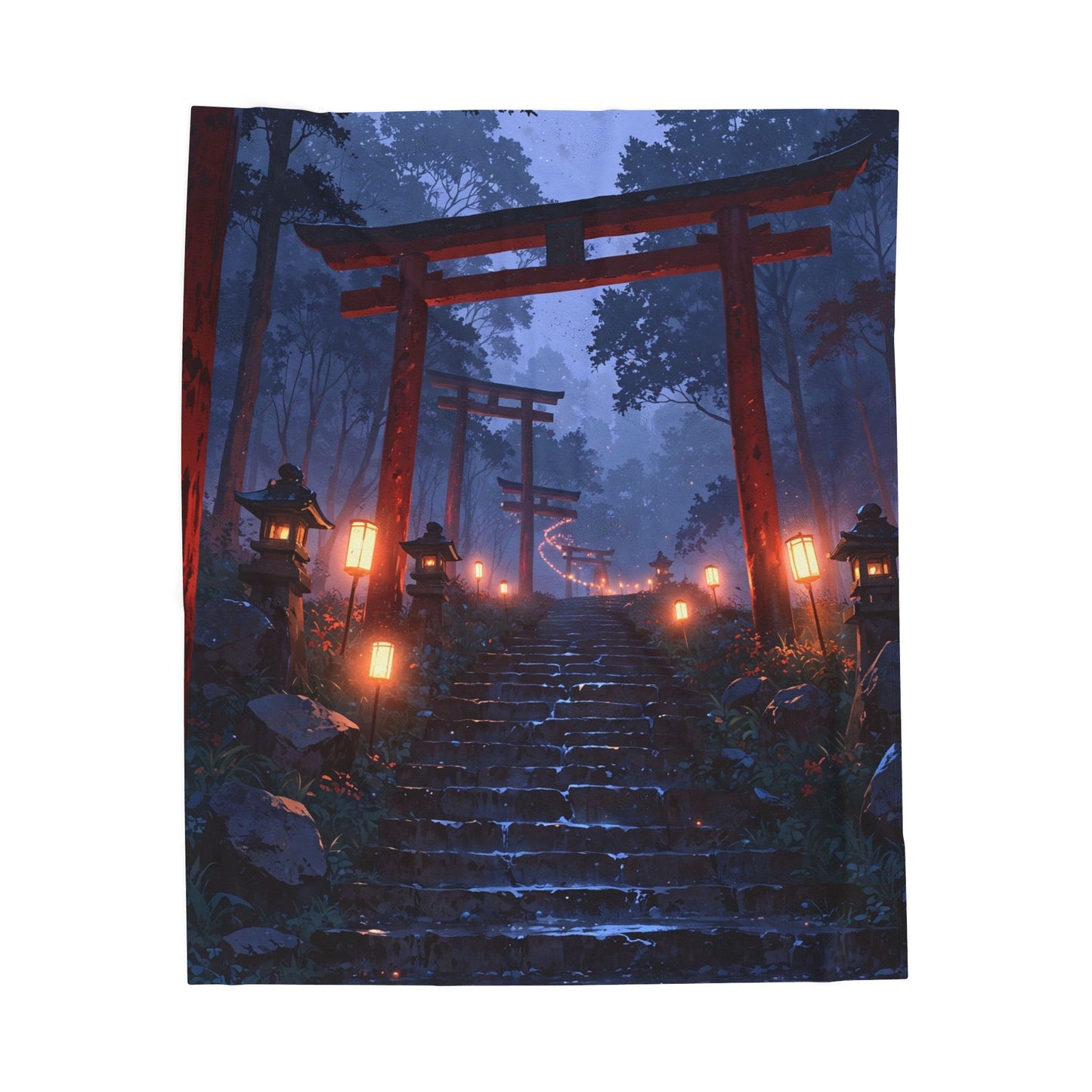 Anime Plush Blanket - Mystical Japanese Shrine