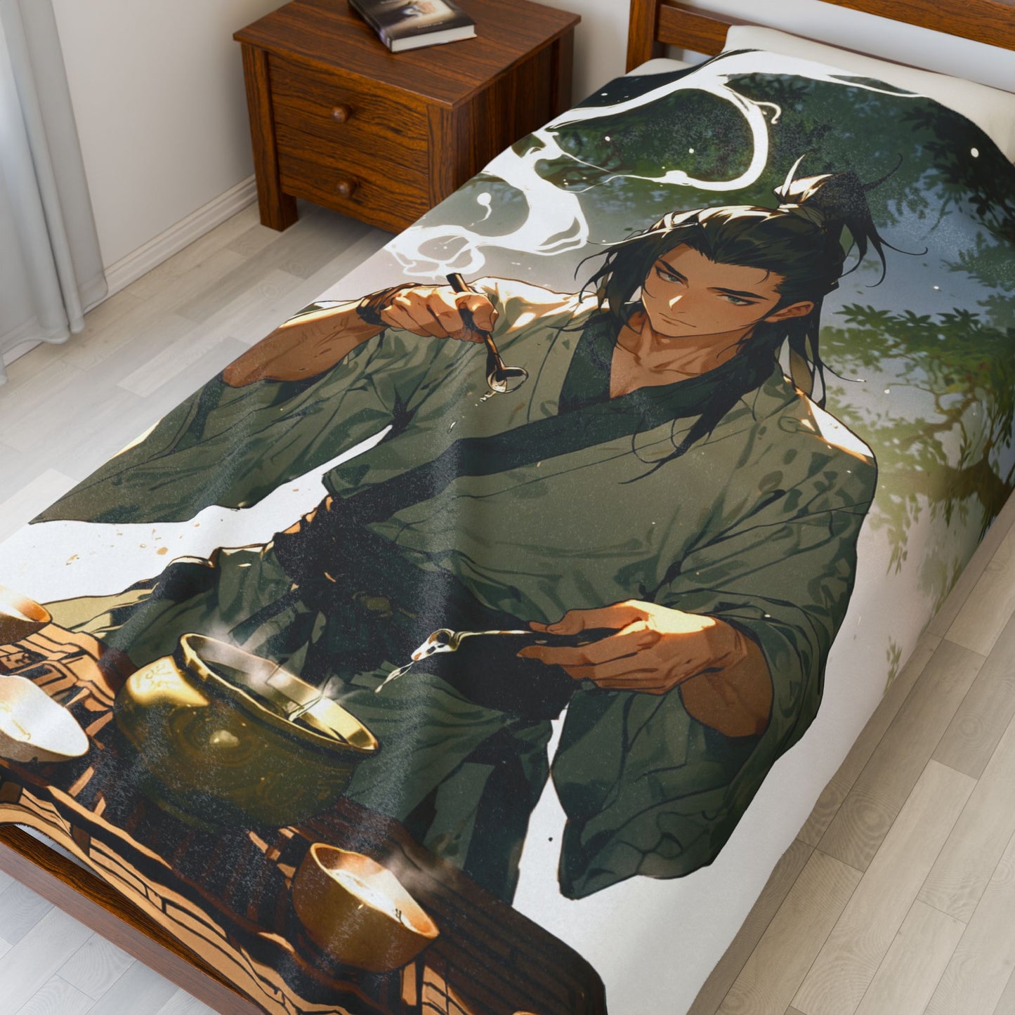 Anime Plush Blanket - Tranquil Tea Master
