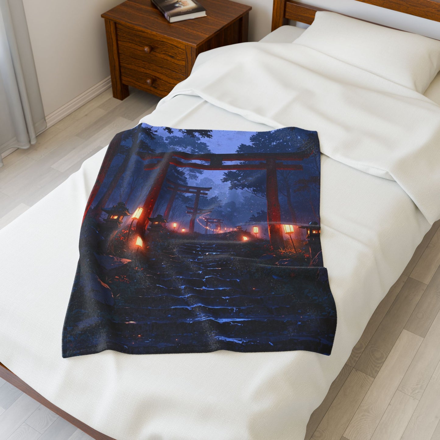 Anime Plush Blanket - Mystical Japanese Shrine