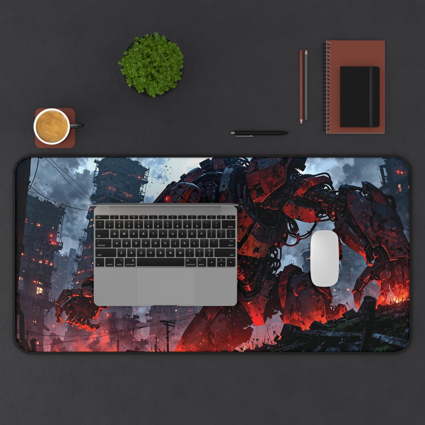 Anime Desk Mat - Cyberpunk Mech