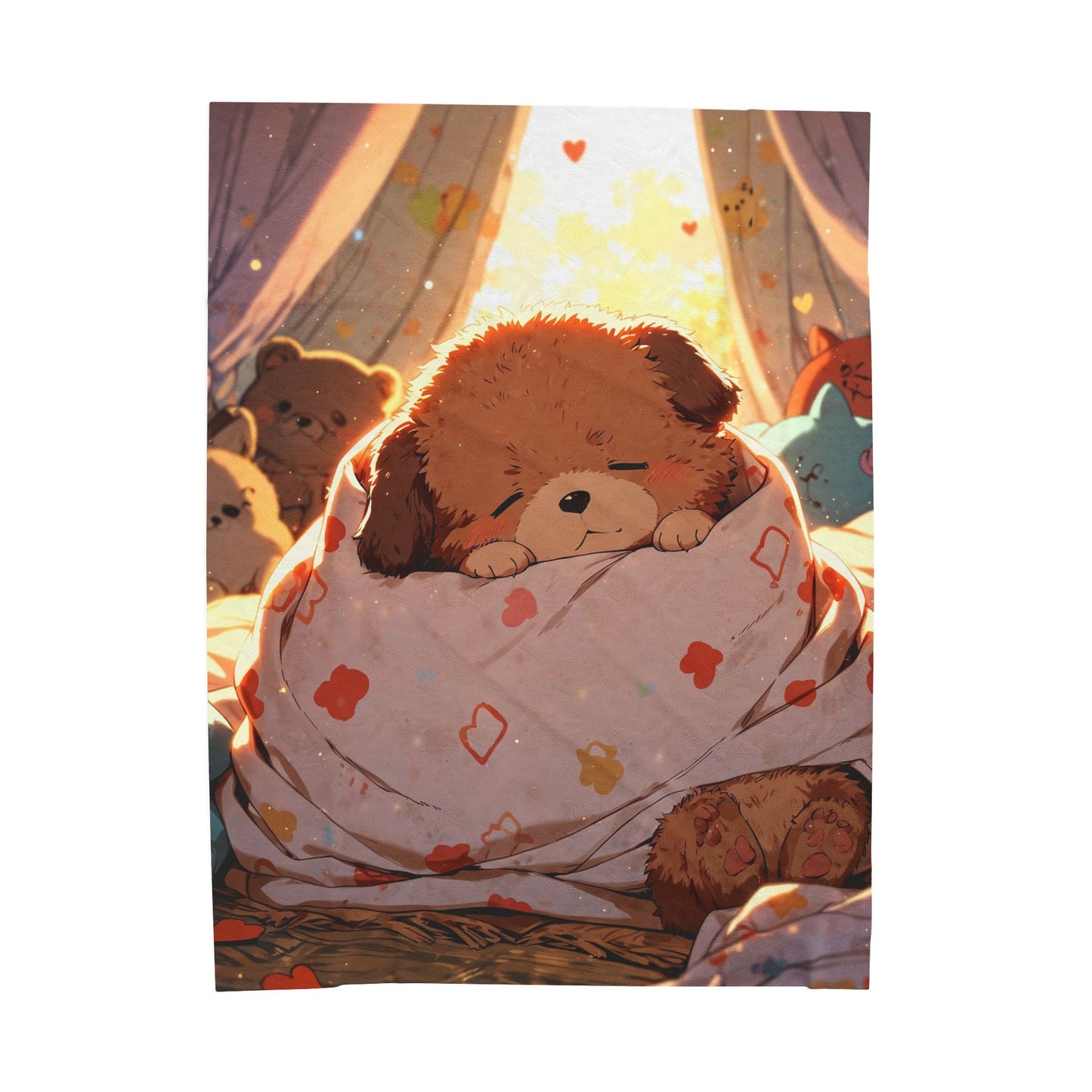 Anime Plush Blanket - Cozy Sleeping Puppy