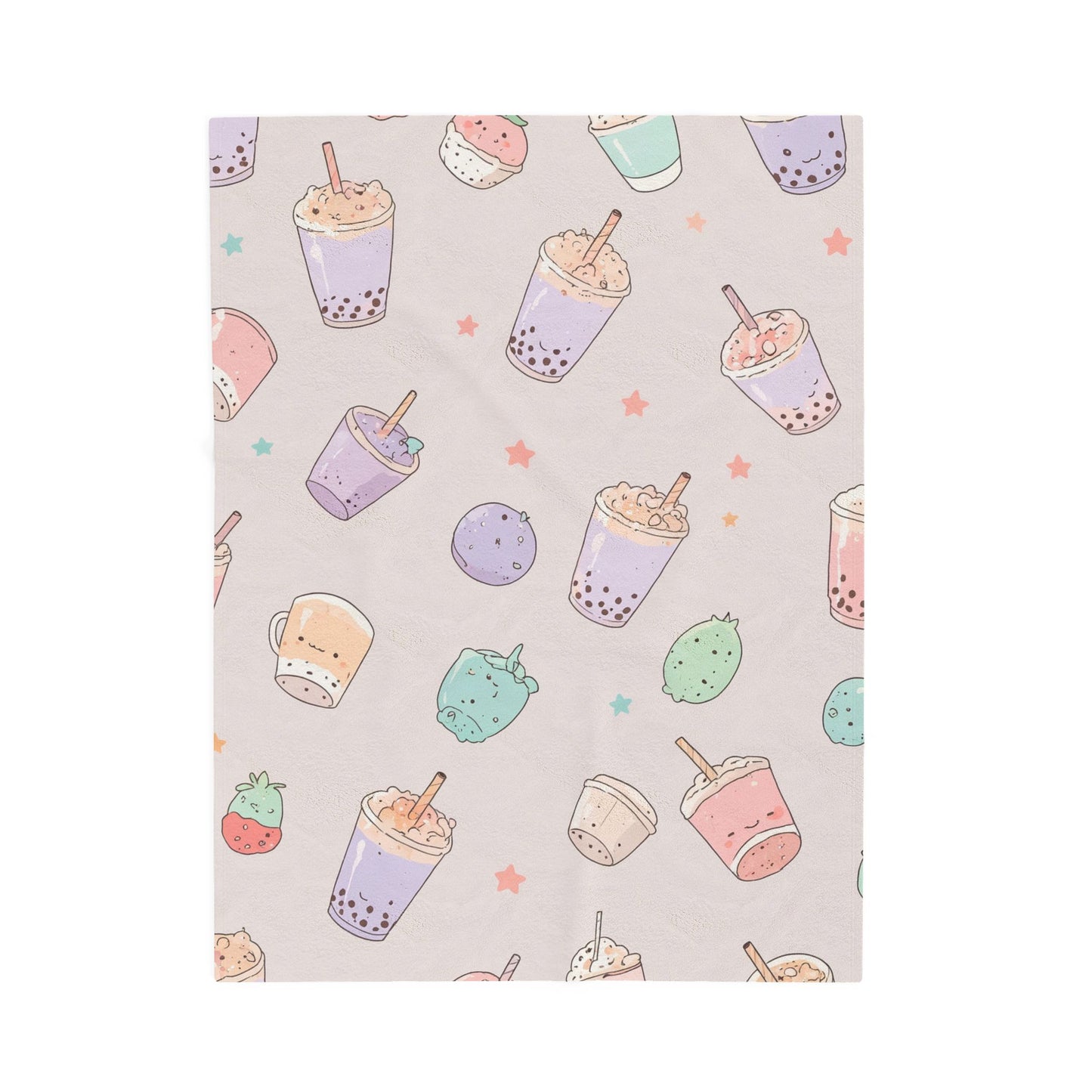 Anime Plush Blanket - Kawaii Boba Tea