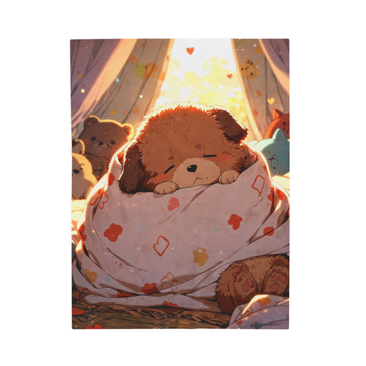Anime Plush Blanket - Cozy Sleeping Puppy
