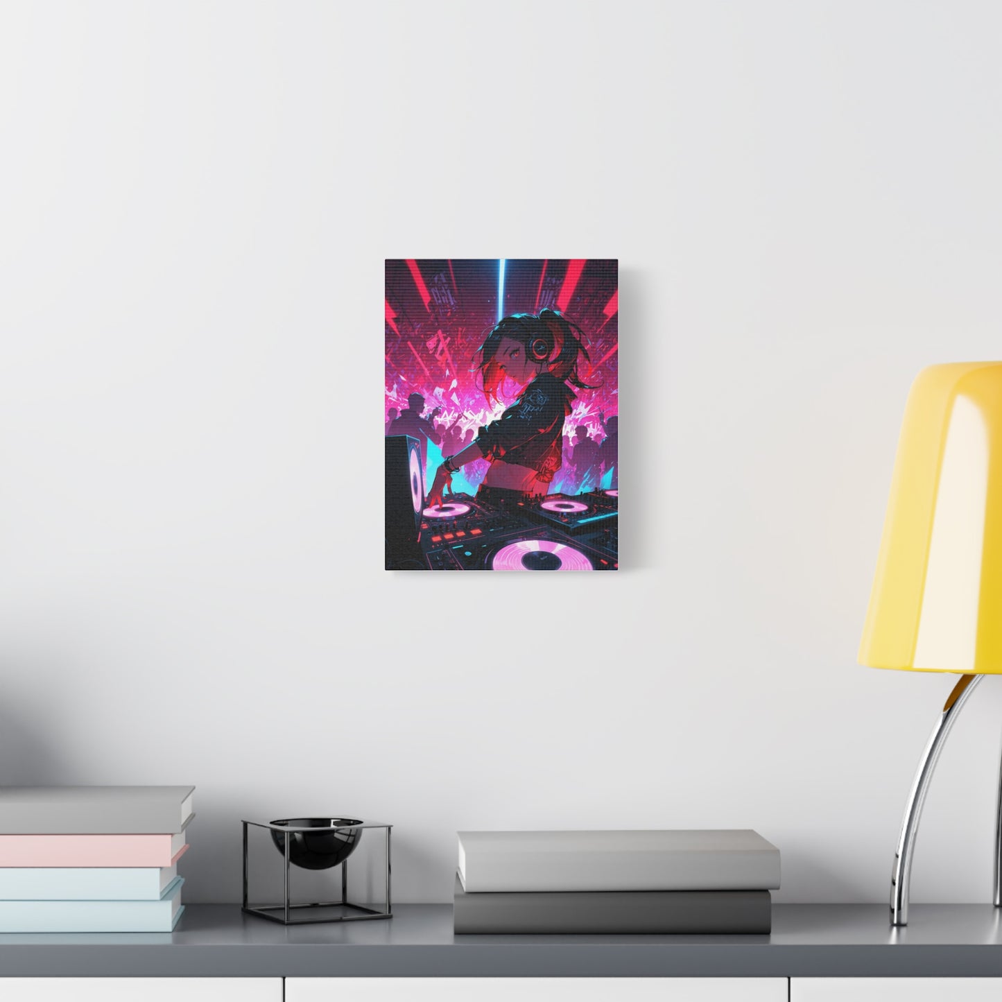 Anime Wall Canvas - Neon Cyberpunk DJ