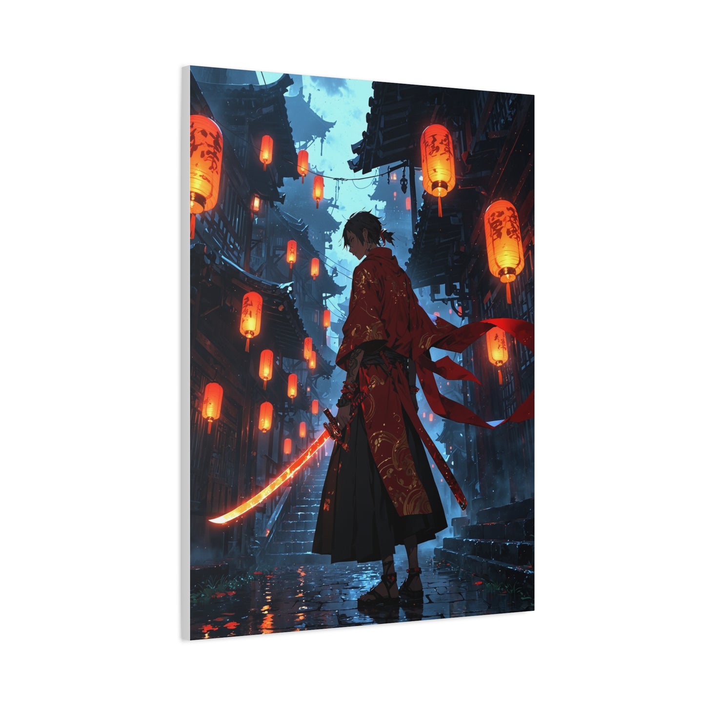 Anime Wall Canvas - Lantern Samurai