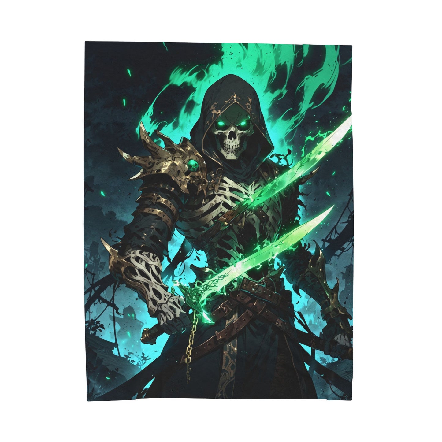 Anime Plush Blanket - Undead Skeleton Warrior